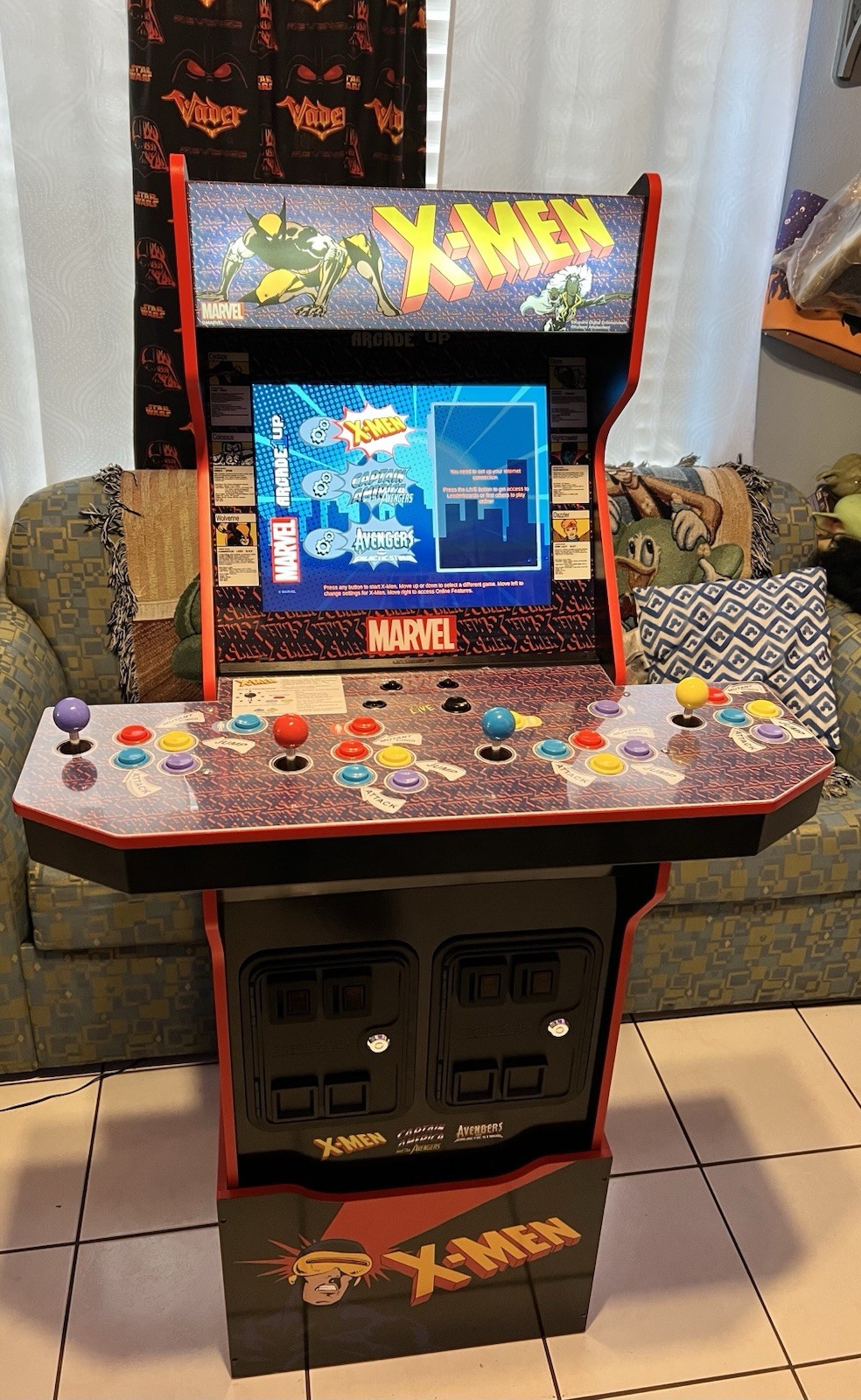 Arcade1Up Marvel X-Men 4 Player 3 Games Arcade Machine Stool & Riser RARE 🔥