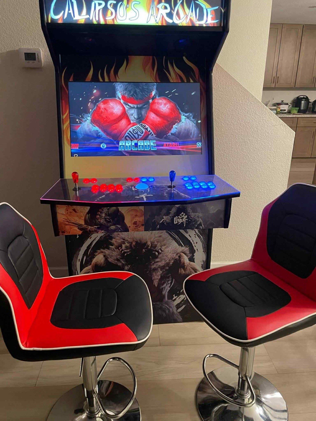 Full Size Arcade (with Jukebox & pinball) and Arcade 1up Marvel vs Capcom 2