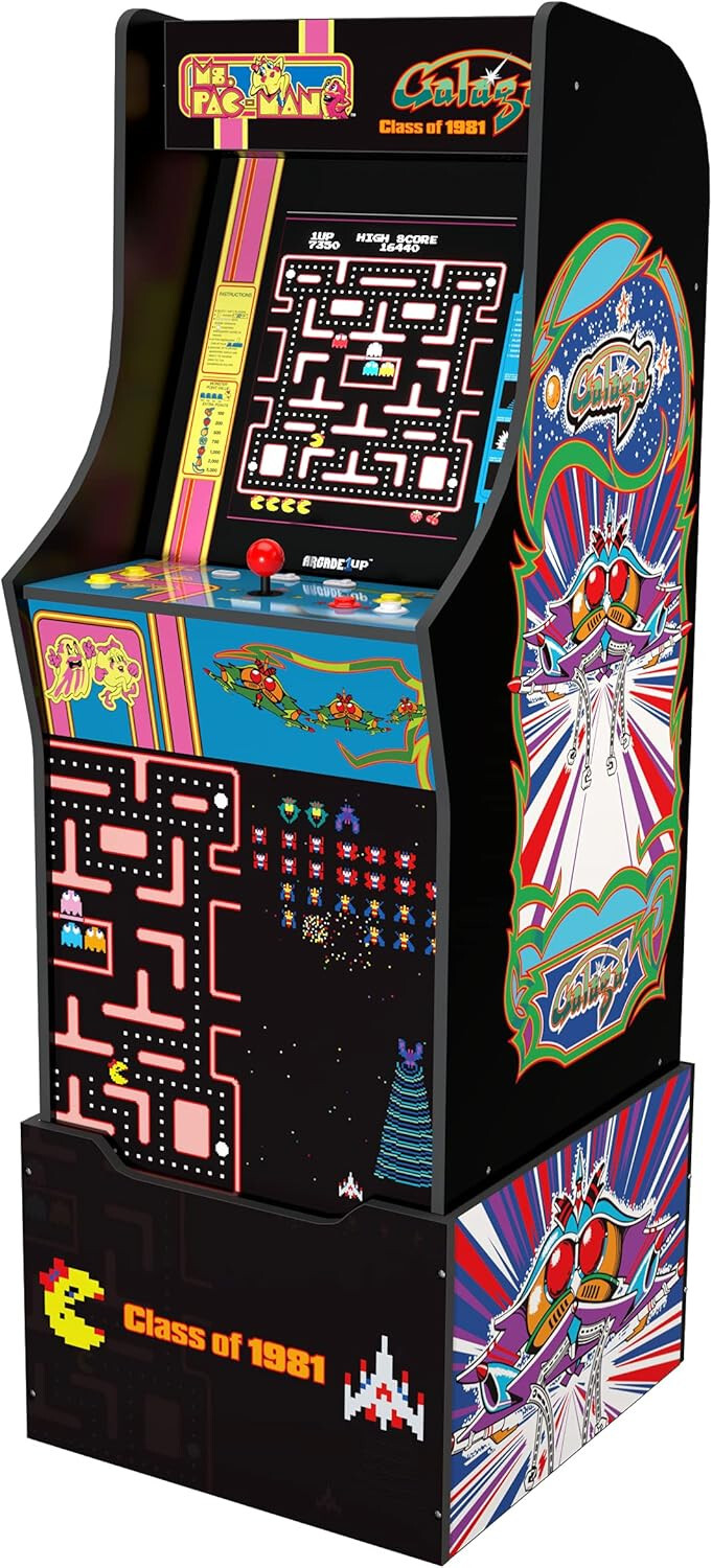 Class of ’81 1UP Arcade Game 5′ Cabinet w/Riser 12 Classic Games – New