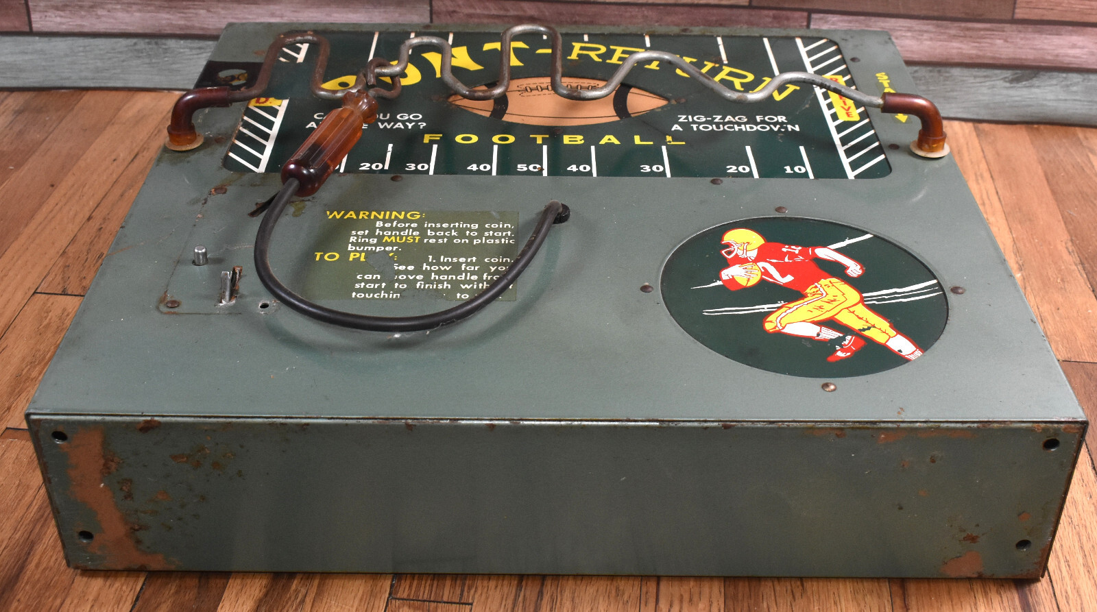 Vintage Coin Operated Punt Return Electric Coin Op Sobriety Skill Football Game