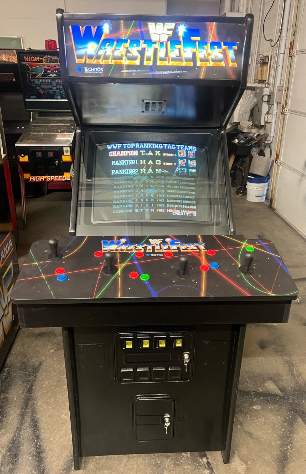 WRESTLEFEST ARCADE MACHINE by TECHNOS 1991 (Excellent Condition)