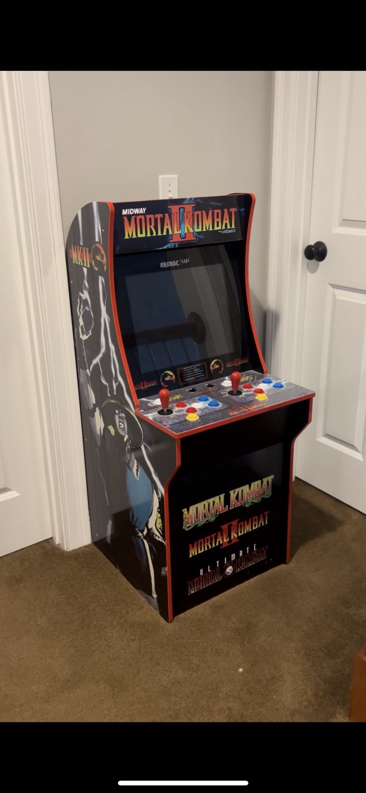 Mortal Kombat II Deluxe Arcade Machine Authentic Gaming Compact Design 68 lbs.