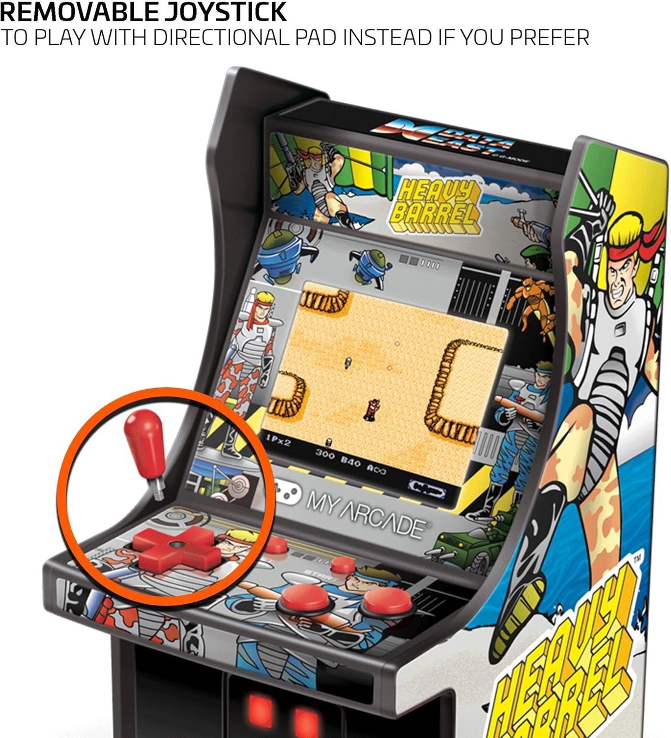 Authentic 6.75-Inch Mini Arcade Player – Heavy Barrel Retro Game Experience