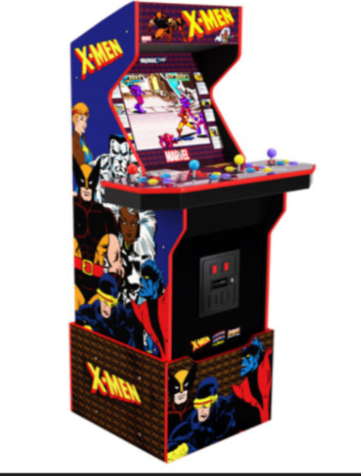 1Up X-Men 4 Player Arcade game complete (with Riser & Stool) – 1992