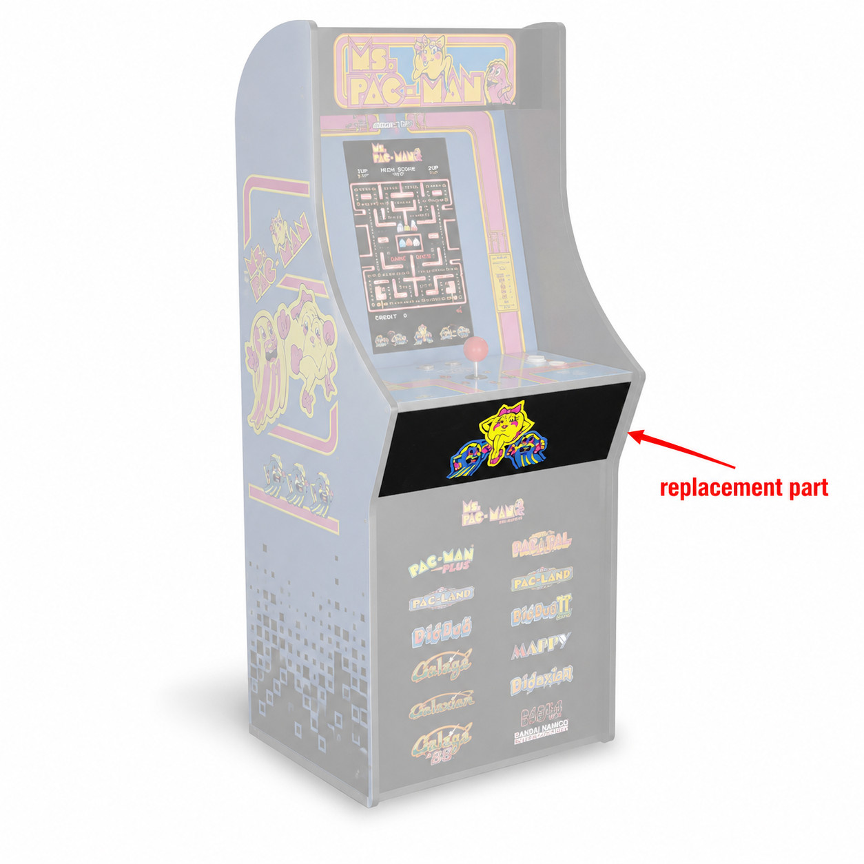 Arcade1Up Ms. Pac-Man Classic SE Lower Marquee Part N OEM Replacement Panel Only