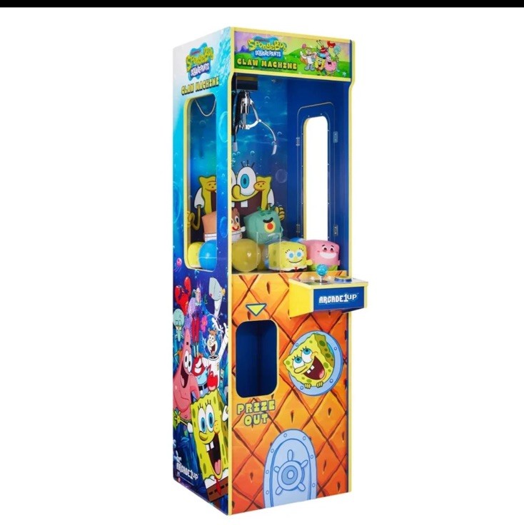 SPONGEBOB SQUAREPANTS CLAW CRANE GRABBER MACHINE ARCADE GAME ARCADE 1UP 5 FT NEW