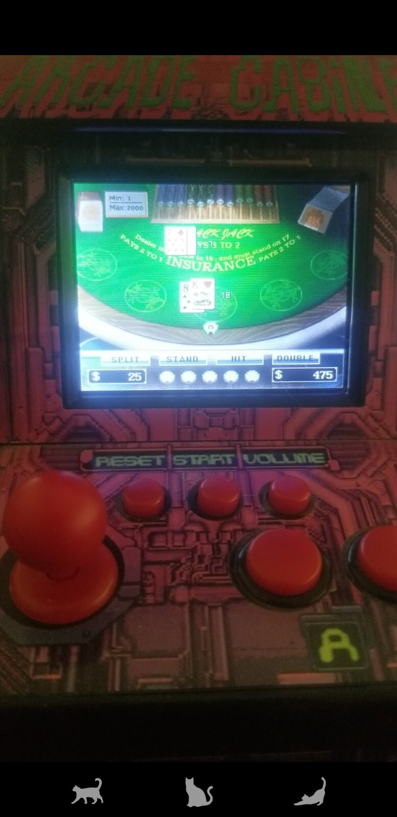 80s Arcade Game Console, 6″ tall, numerous games