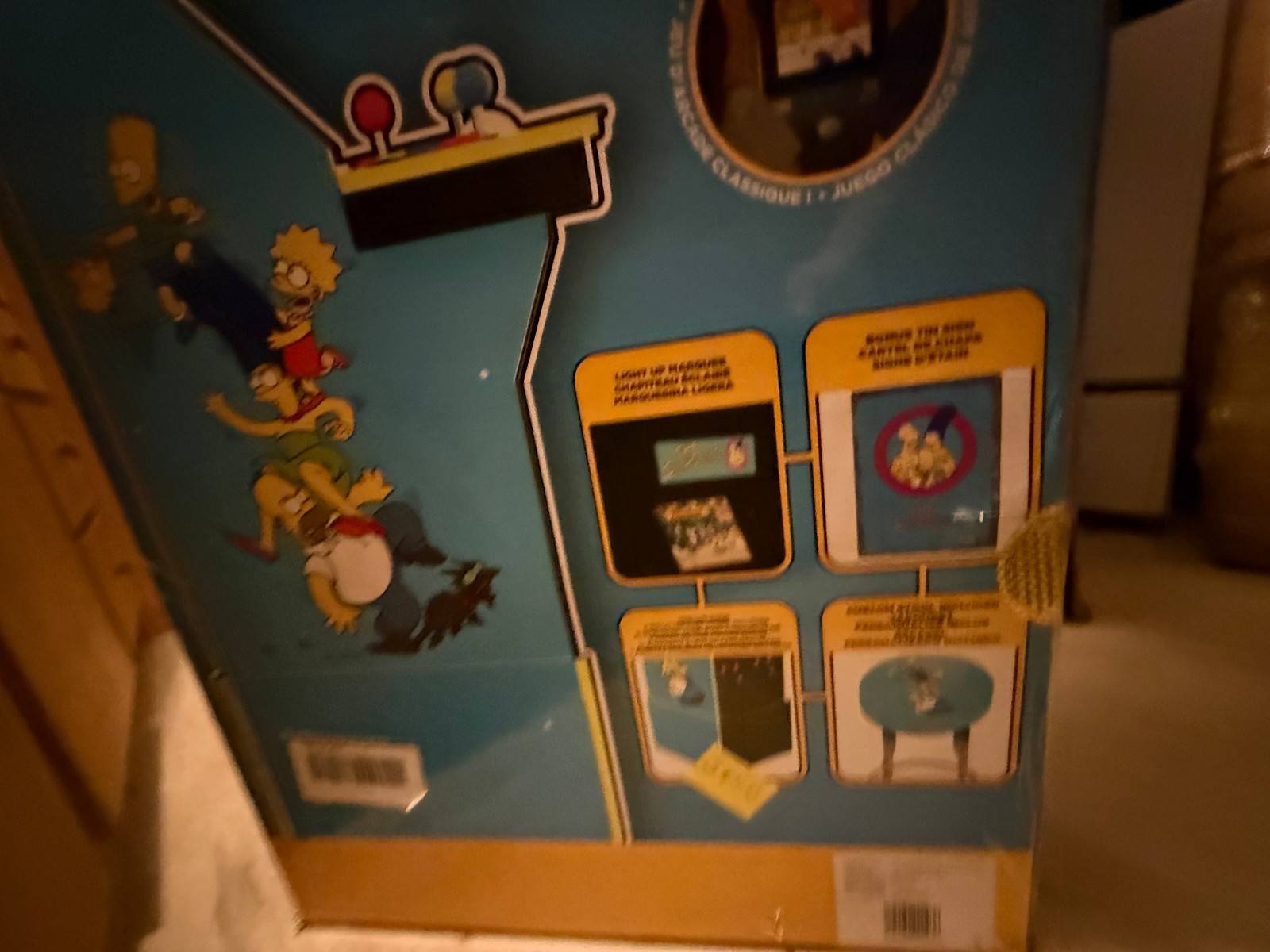The Simpsons Arcade1up w/ Riser, Stool & Tin Sign Sealed in Box SIB Brand New!