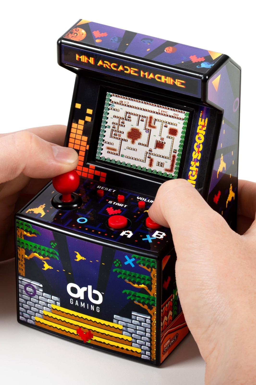 Mini Arcade Machine – 300 Retro 8-Bit Games, 2.5″ Color Screen, Joystick & Volum