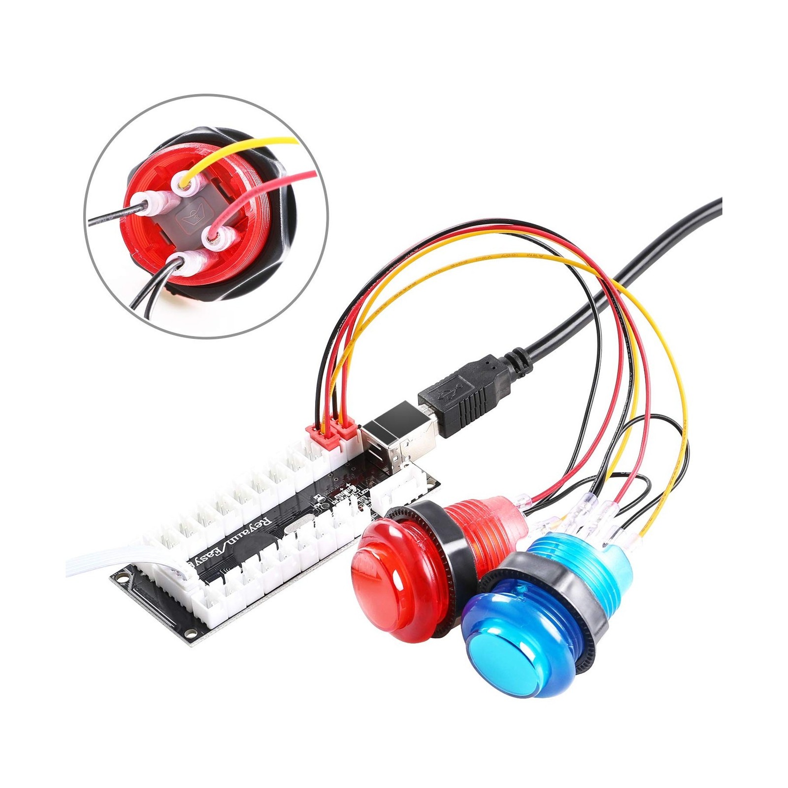 LED Arcade DIY Parts 2x Zero Delay USB Encoder + 2x 8 Way Joyst… FAST USA SHIP