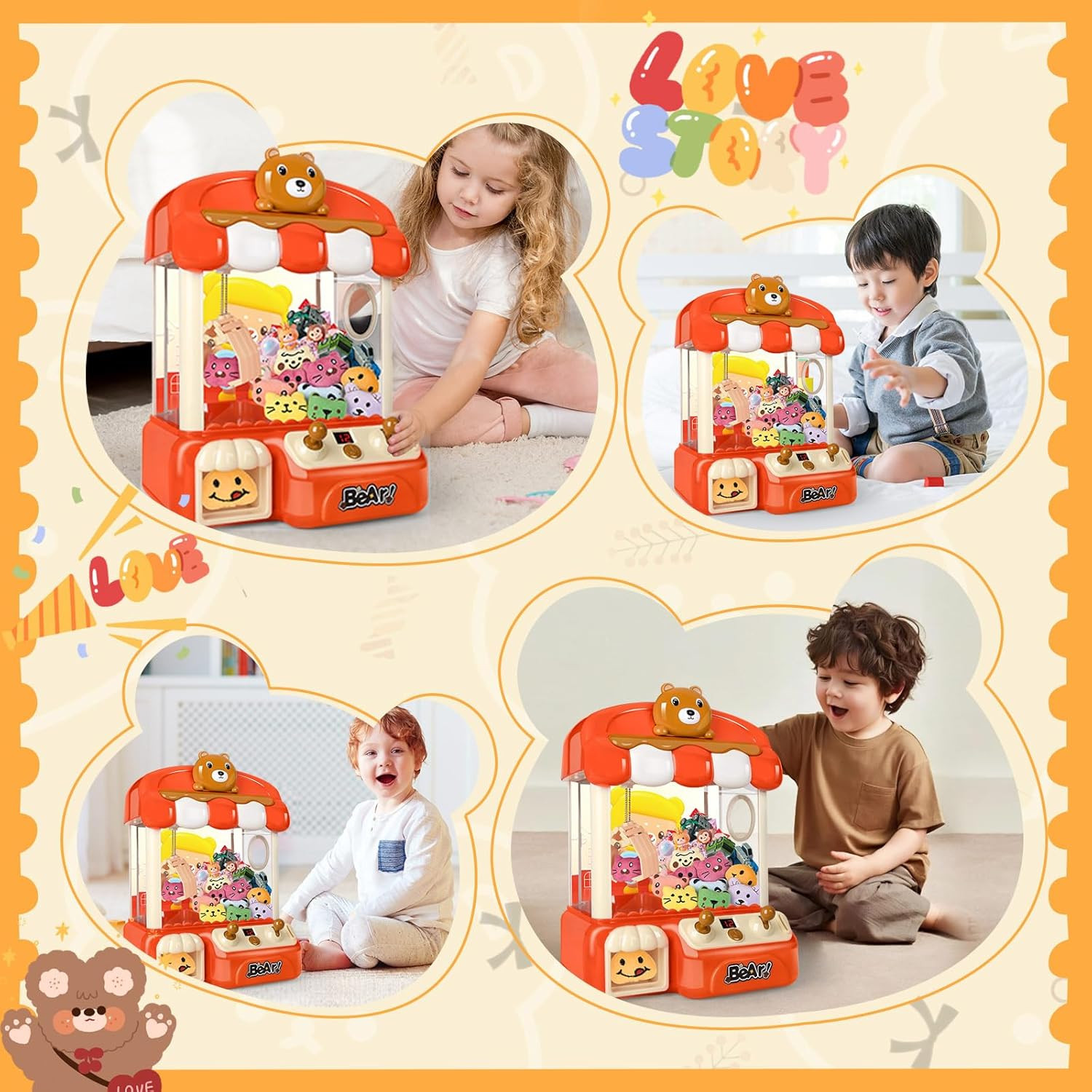 Large Claw Machine for Kids with Toys Inside,Arcade Size Toys for 3 4 5 6 7 8 Ye