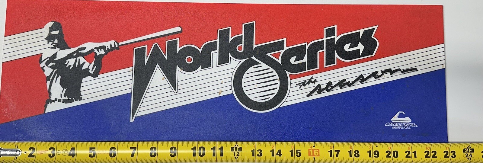 Vintage Arcade Video Game Cinematronics Marquee Header “World Series “