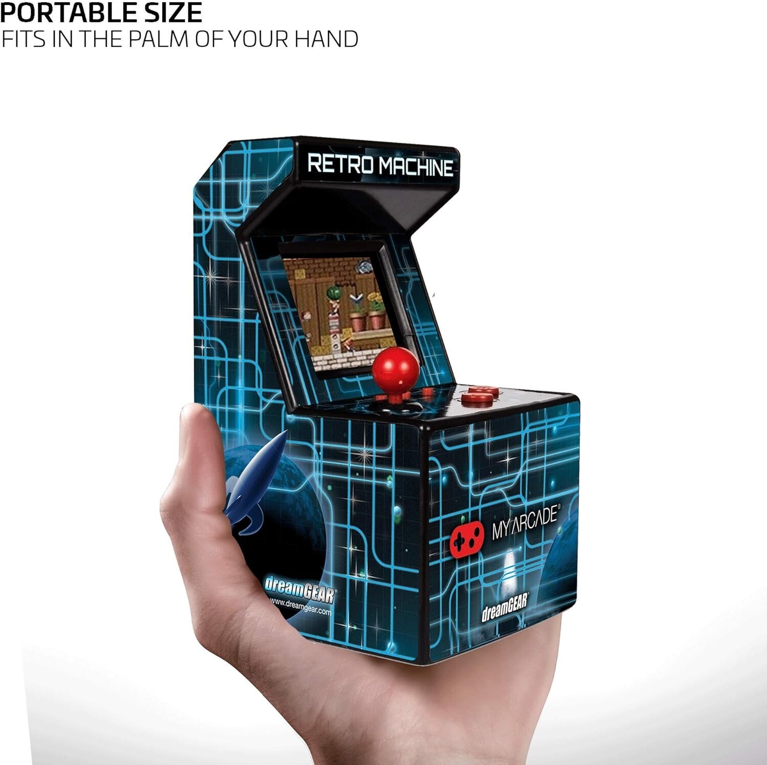Nostalgic Compact Mini Arcade: 200 Games, Portable, Realistic, 5.75″ Tall