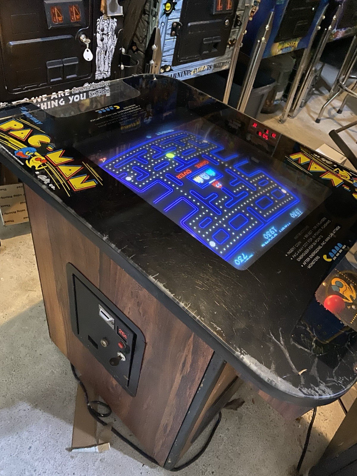 Original Pacman Cocktail Arcade Game From 80’s Works Great