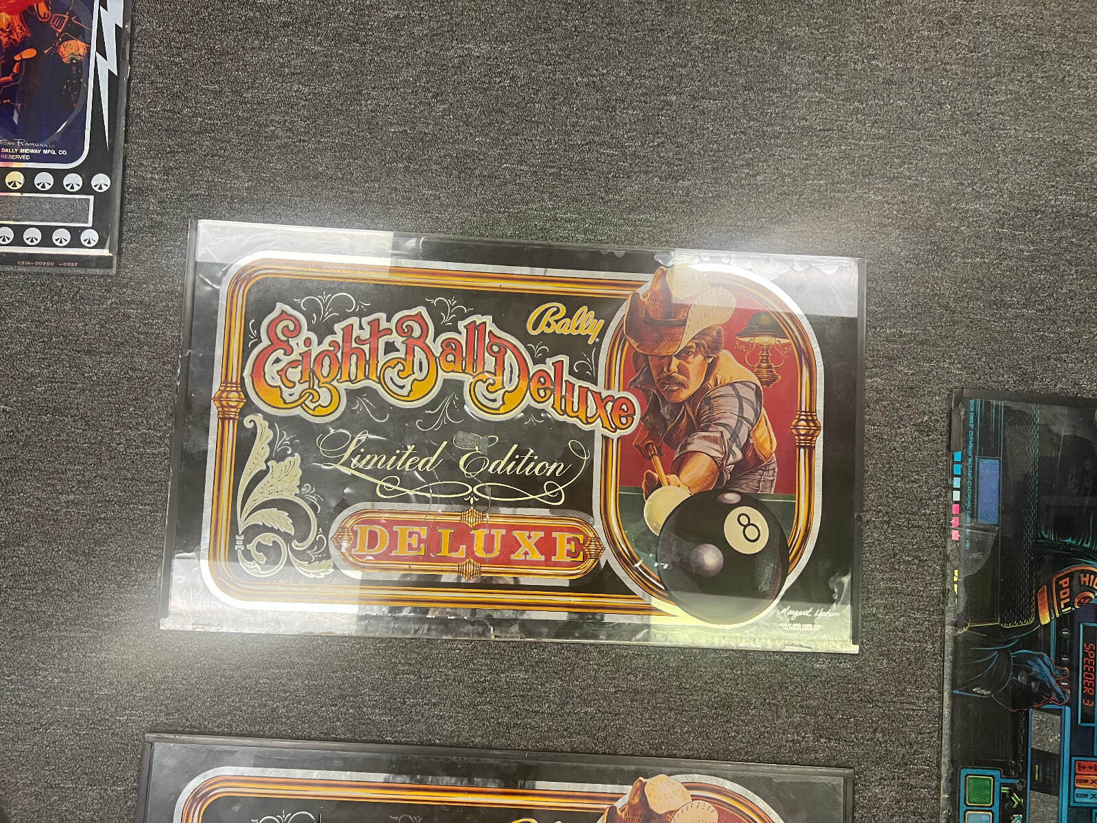EIGHT BALL DELUXE LIMITED EDITION Pinball BACKGLASS by BALLY 1982