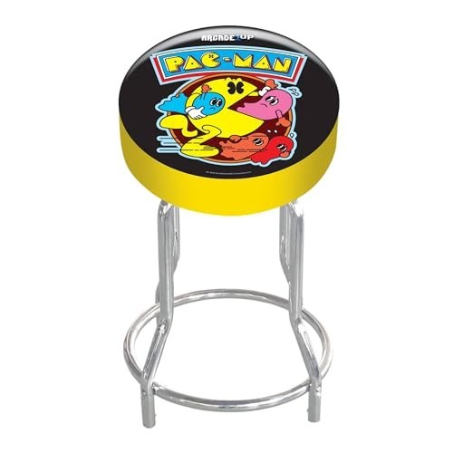Arcade1Up Pac-Man Adjustable Padded Arcade Stool, 21.5-29.5 in.