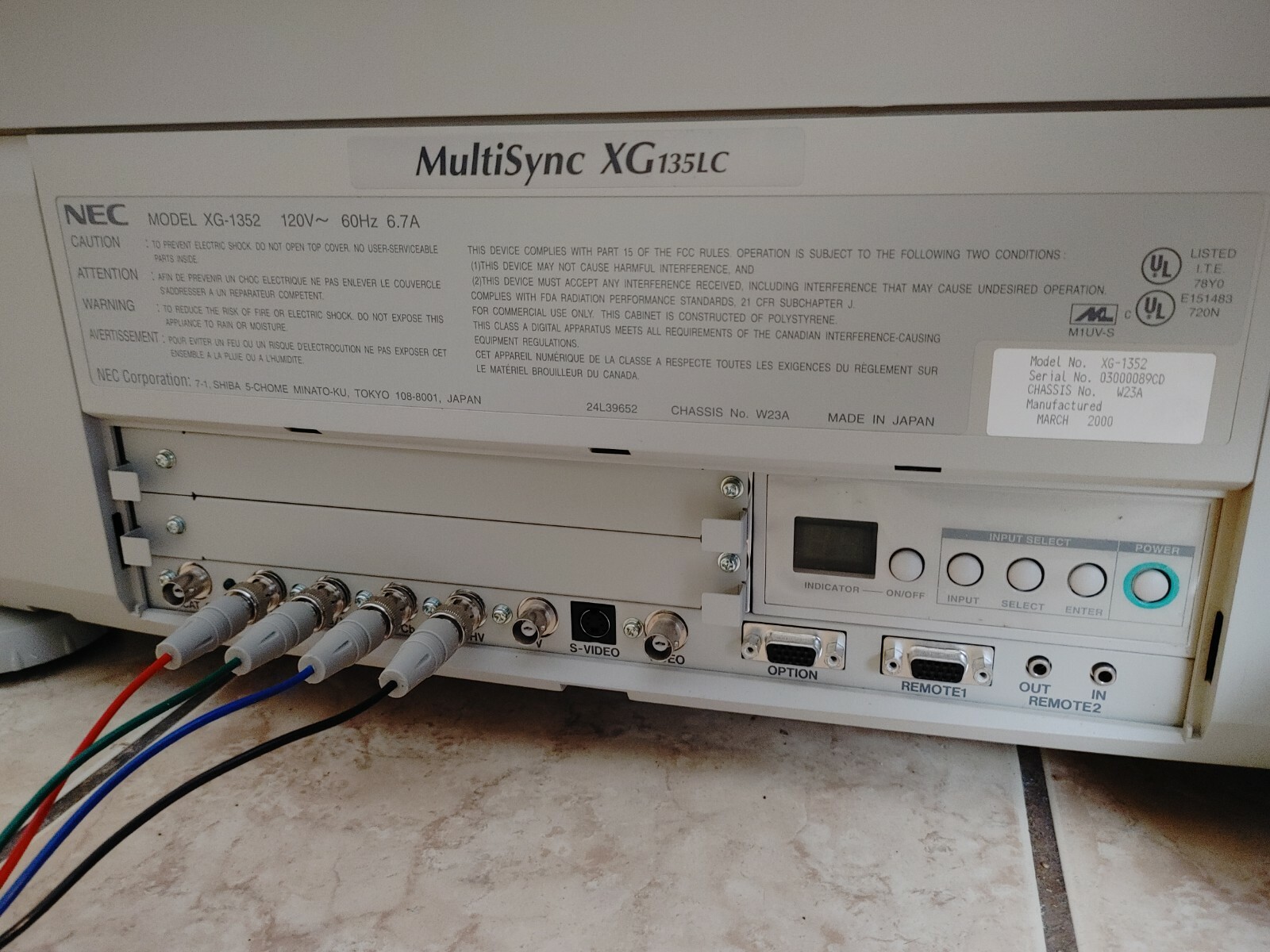 NEC CRT Projector