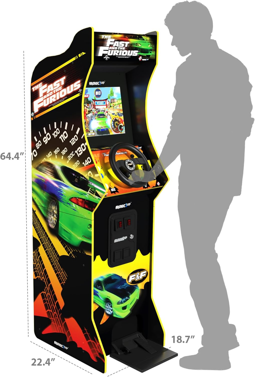 the Fast & the Furious Deluxe Arcade Game for Your Home, with 5-Foot-Tall Stand-