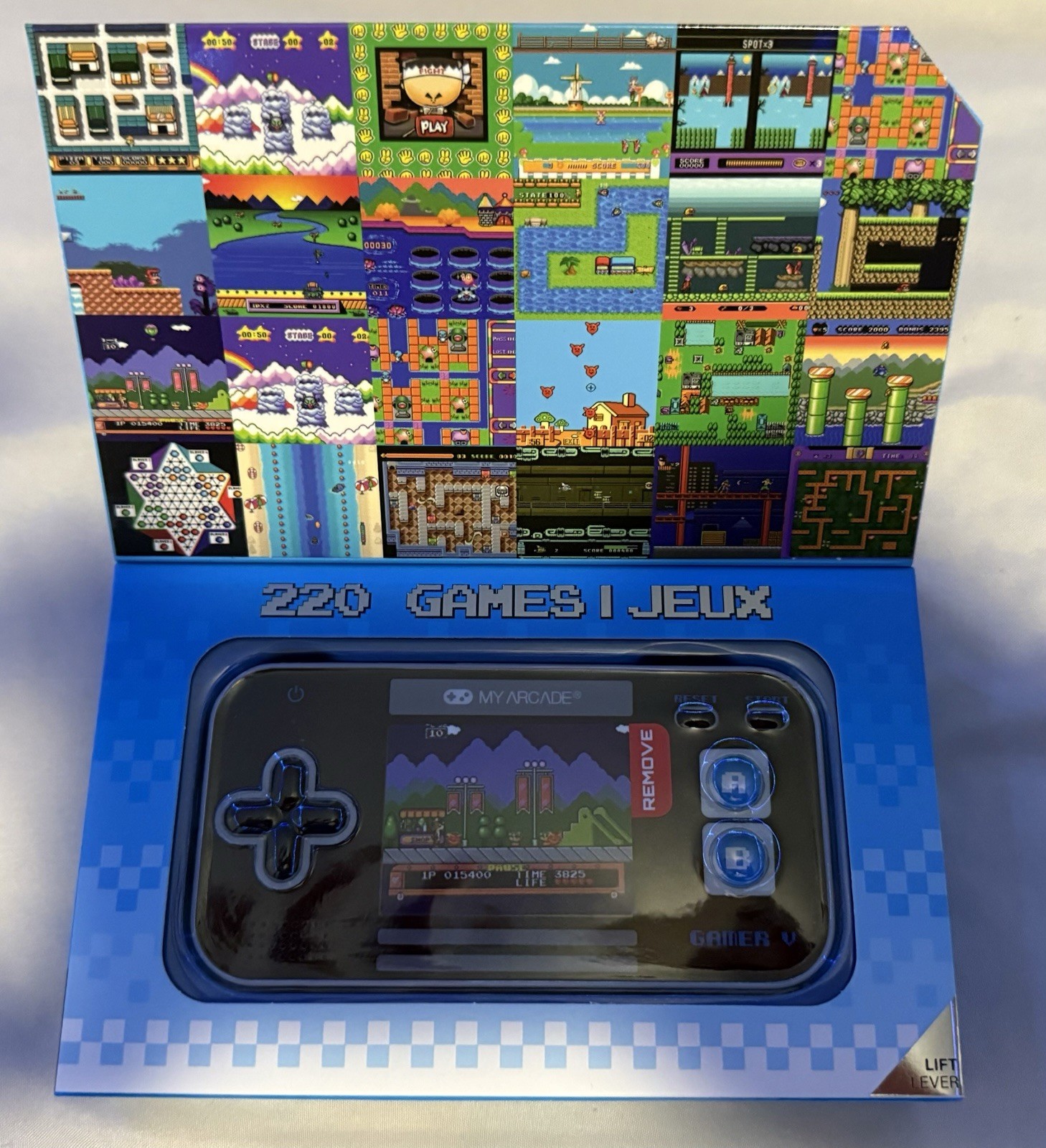 NEW My Arcade Gamer V Classic Black/Blue Portable Handheld Console 220 Games