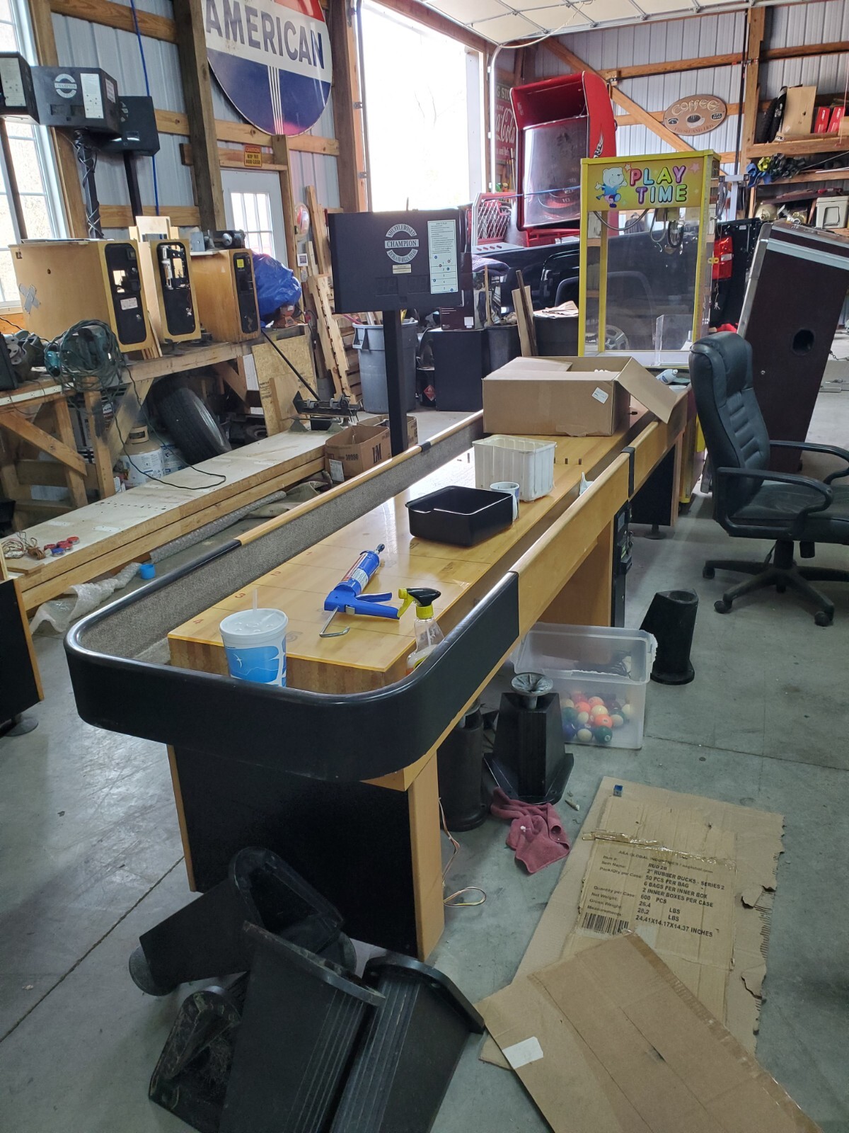 1 champion shuffle board arcade game coin-op have 4 in stock 16 to 22 ft