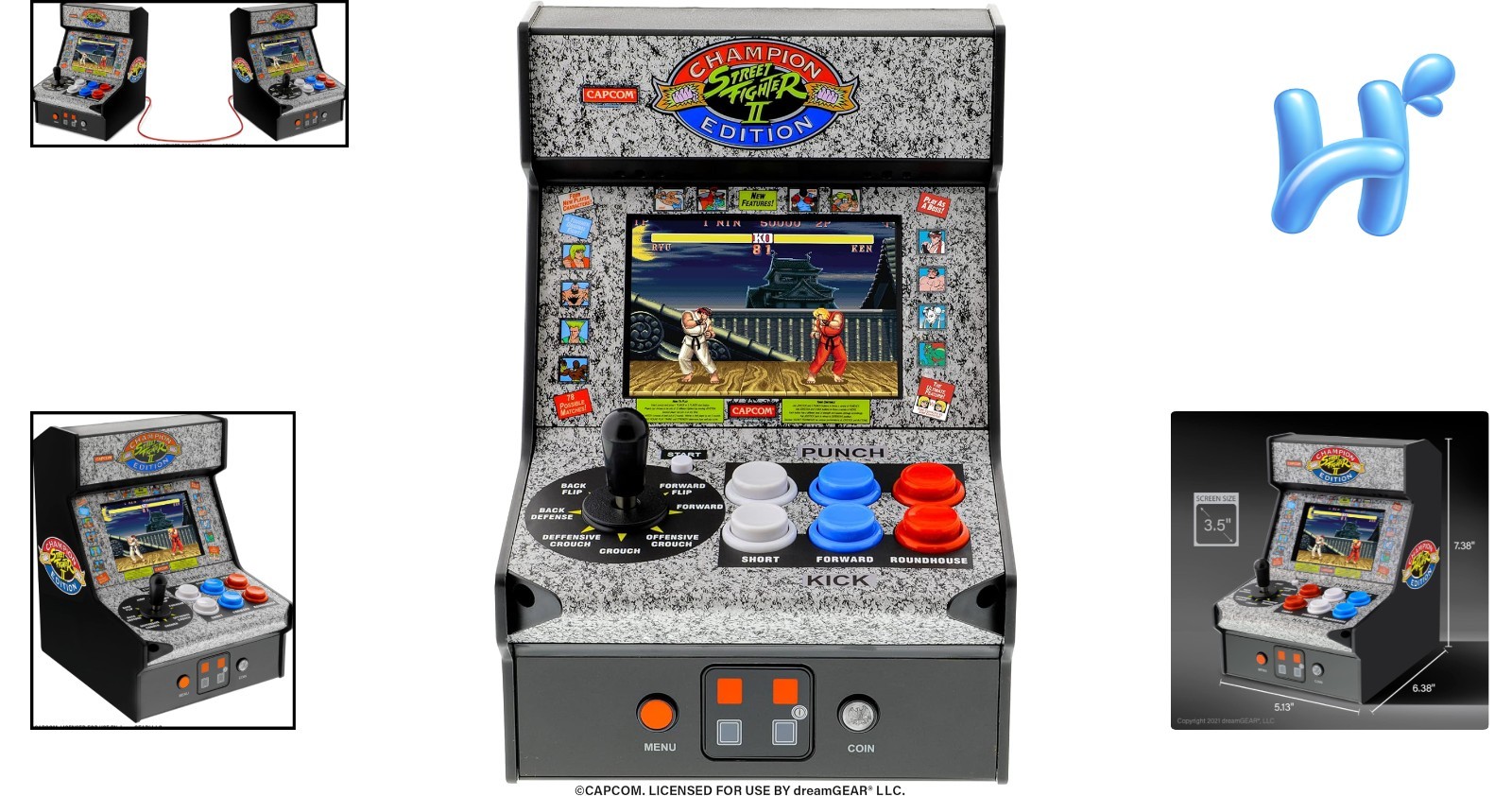 Street Fighter II Champion Edition Mini Arcade – Battery Powered with USB Option