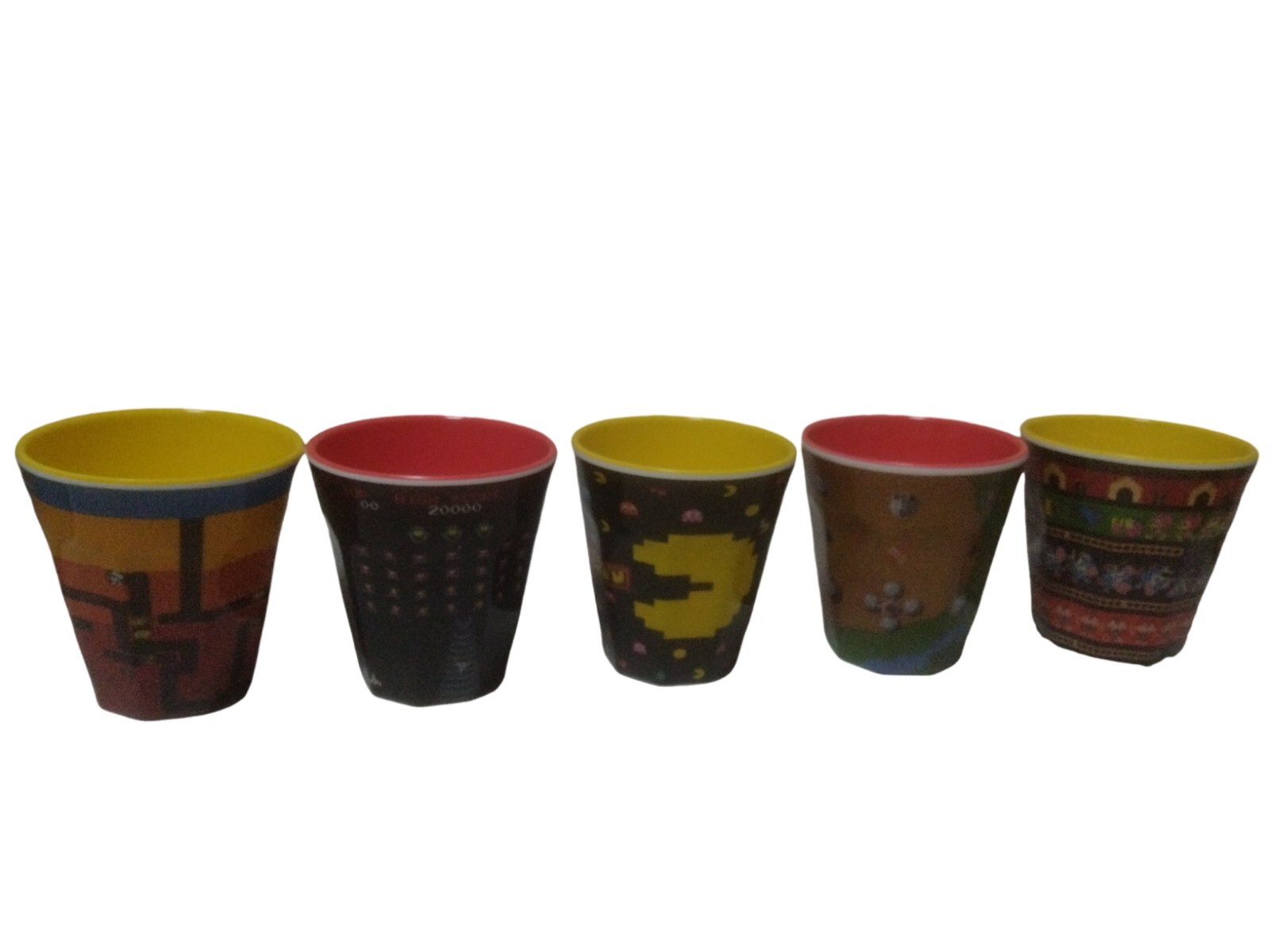 Bandai Pack Man xevious 5 set melamine cup 80s arcade game　game center japan