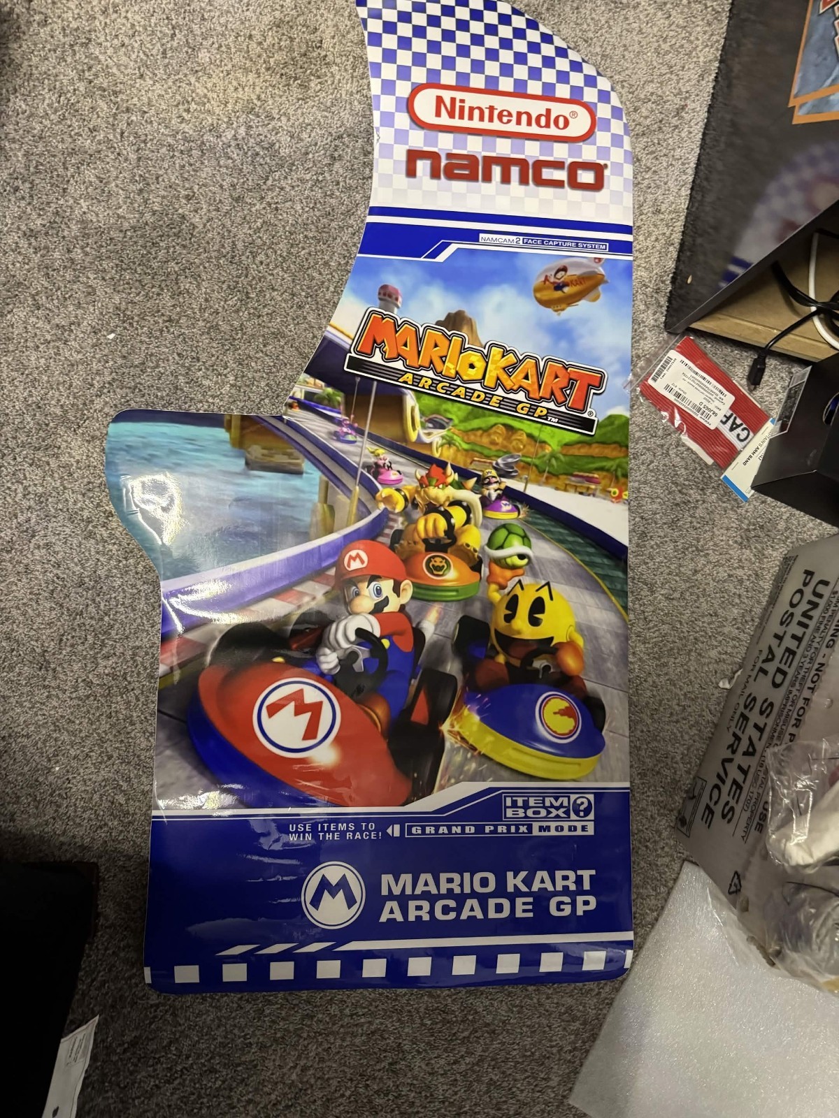 arcade1up mario kart graphics artwork and lighted marquee for gen 1 arcade