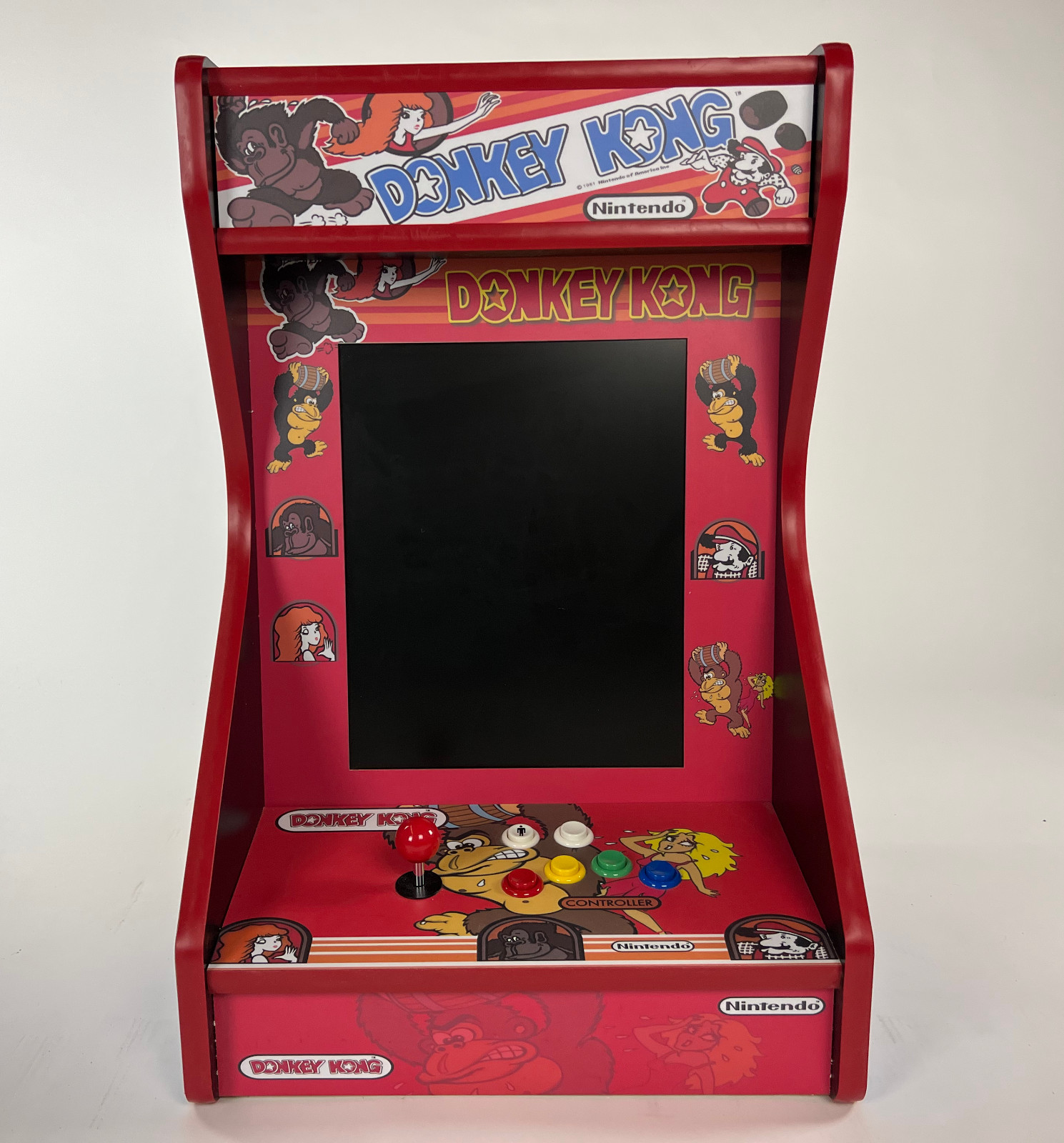 Bar Top Red Trim Vertical Arcade! With Trackball!