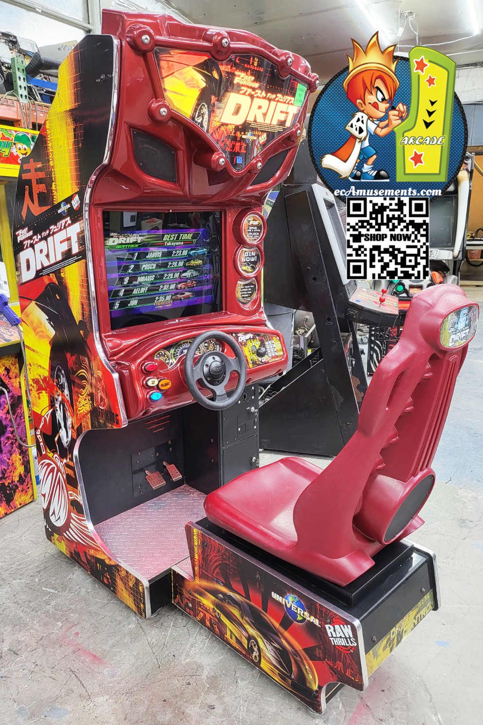 The Fast and Furious DRIFT Sit Down Arcade Driving Video Game Machine 24″ LCD #3