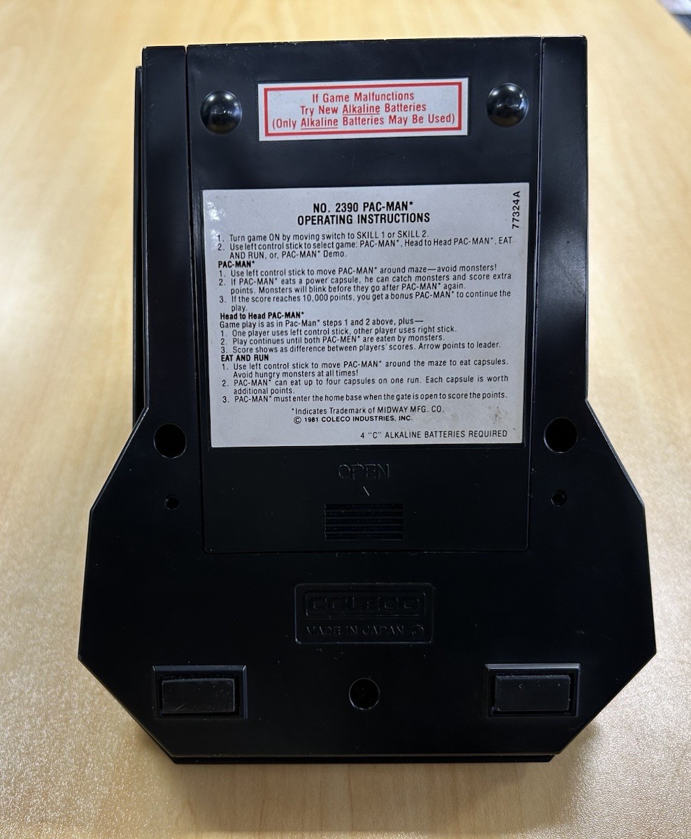 Midway Coleco PAC-MAN Mini Arcade Game 77324A 2390 Japan 1981 Battery Operated