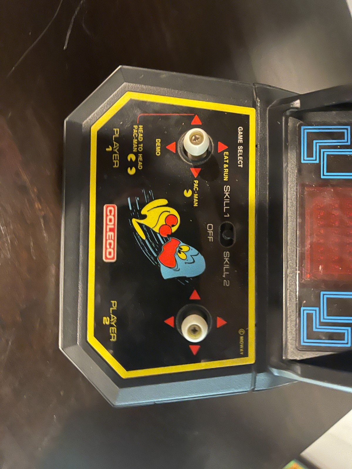 VINTAGE 1981 COLECO MIDWAY PAC MAN TABLE TOP MINI VIDEO ARCADE GAME TESTED WORKS