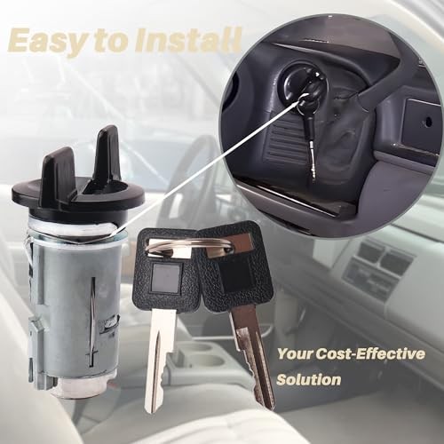 Ignition Switch Lock Cylinder & Door Lock Cylinder Set Compatible with Chevy