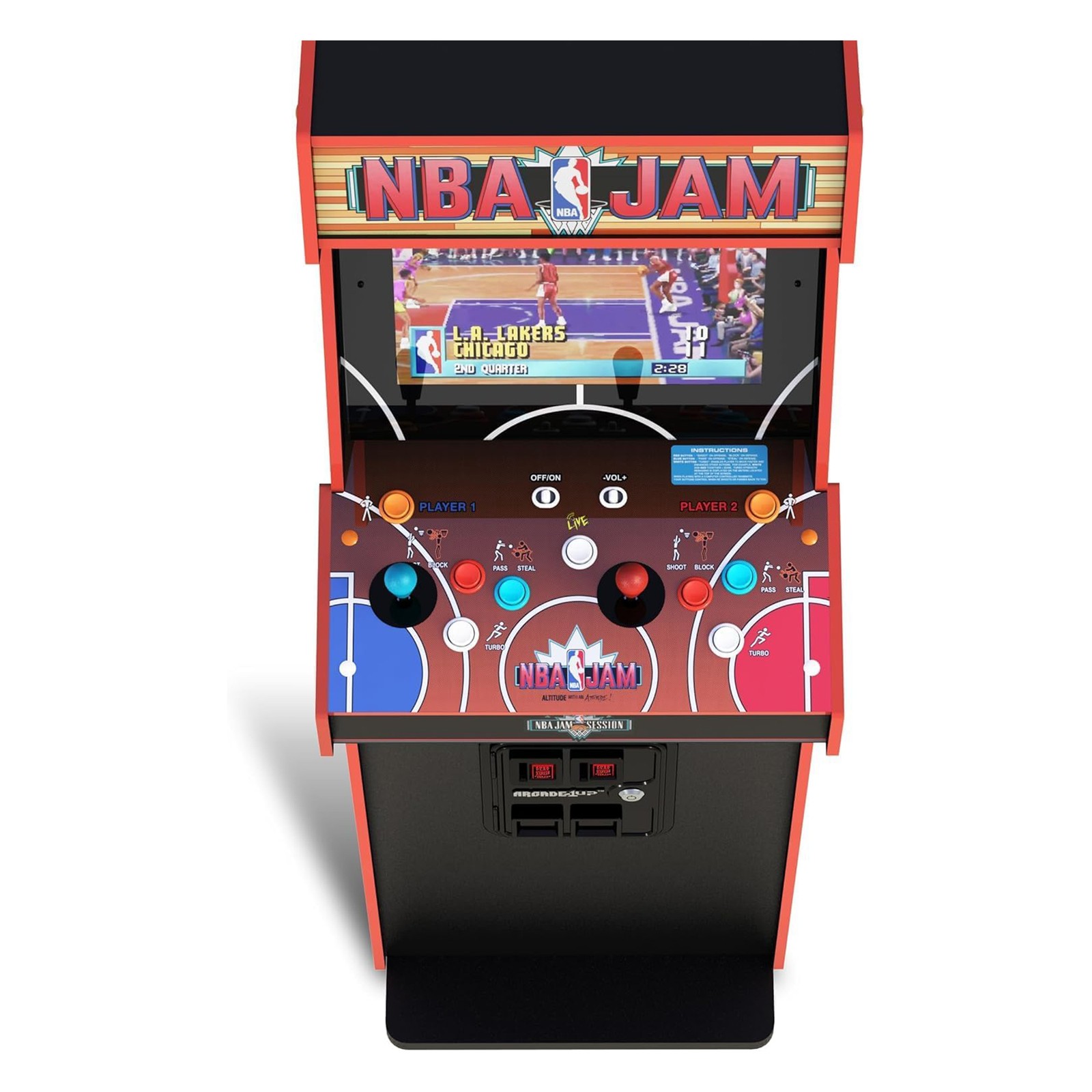 Arcade1Up NBA JAM Deluxe 2-Player Control Panel Arcade Machine, 5′ Home Cabinet