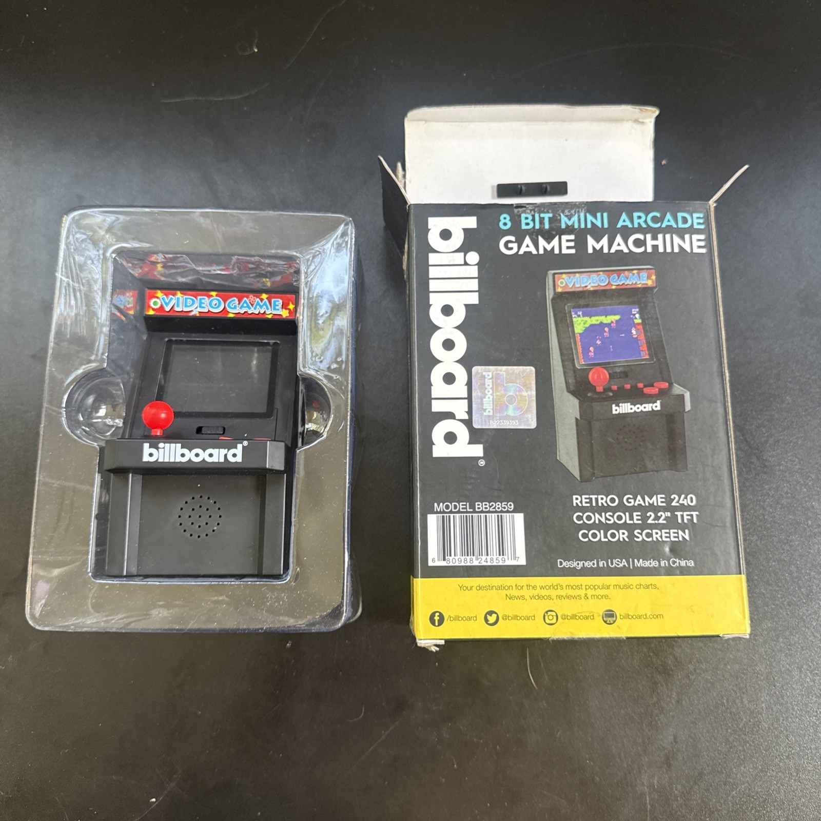 Billboard 8-Bit Mini Arcade Game Machine 240-in-1 with Box