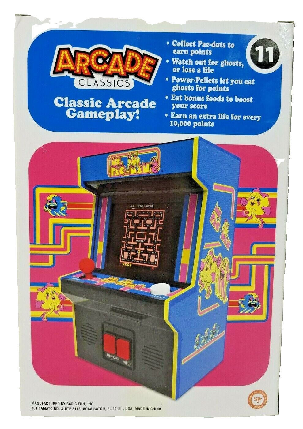 Mini Arcade Classics Namco MS. PAC-MAN Game Handheld Retro Cabinet Ms PacMan 11