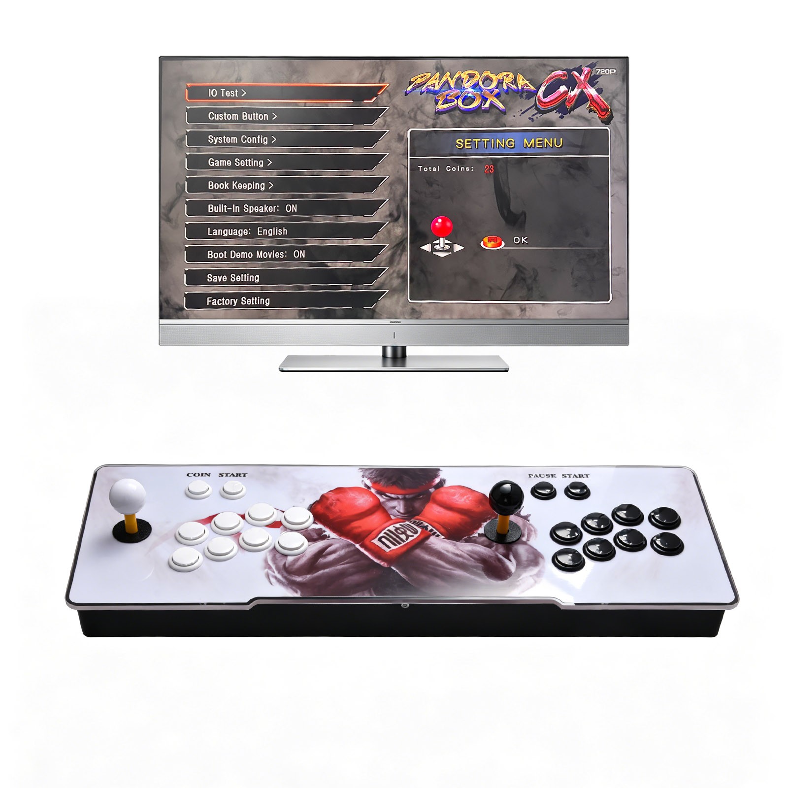 Pandora’s Box HD Arcade Console, Custom Button Mapping, Plug & Play, VGA HDMI