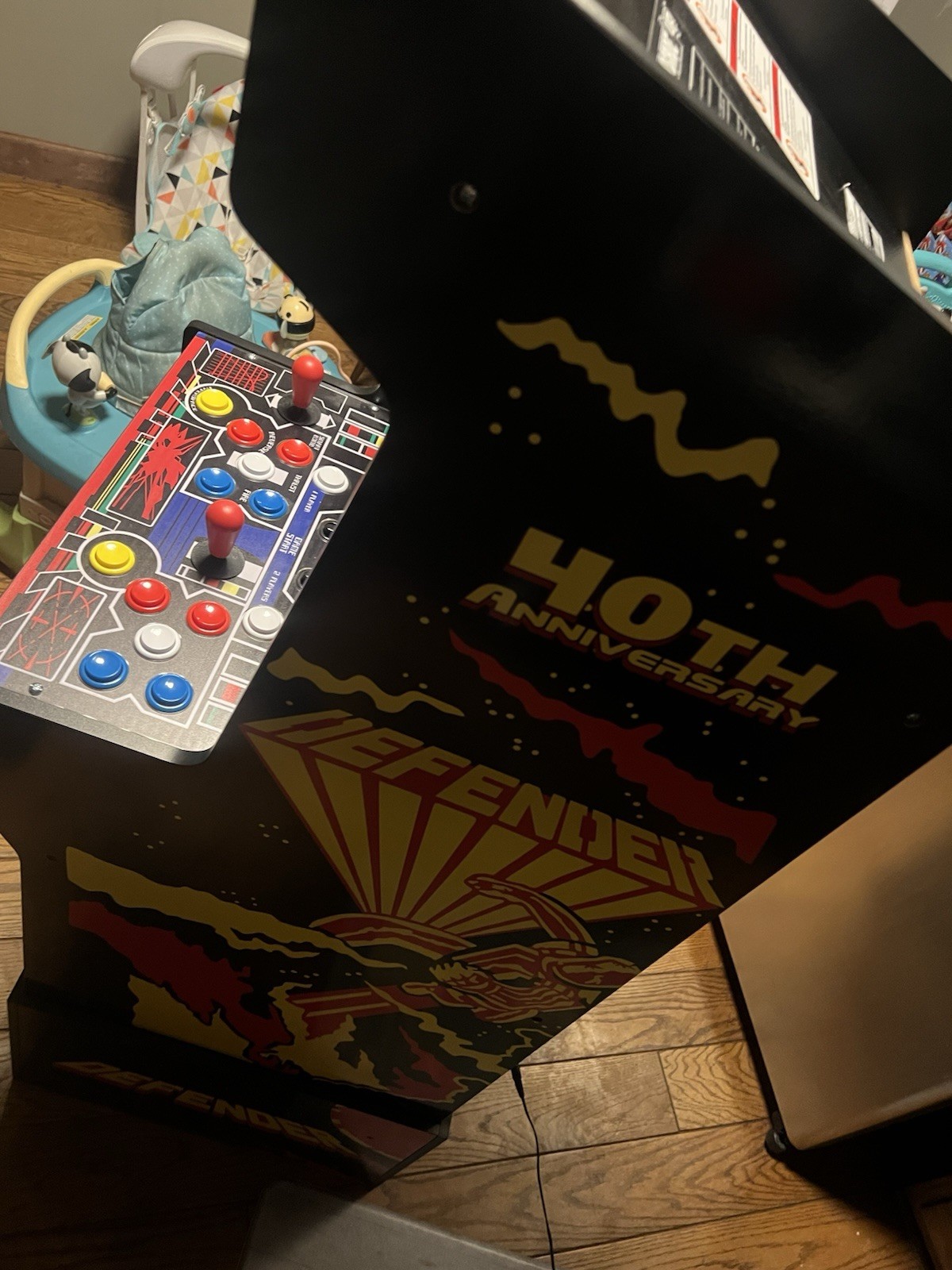 Arcade1Up 40th Anniversary Midway Defender Arcade game with riser