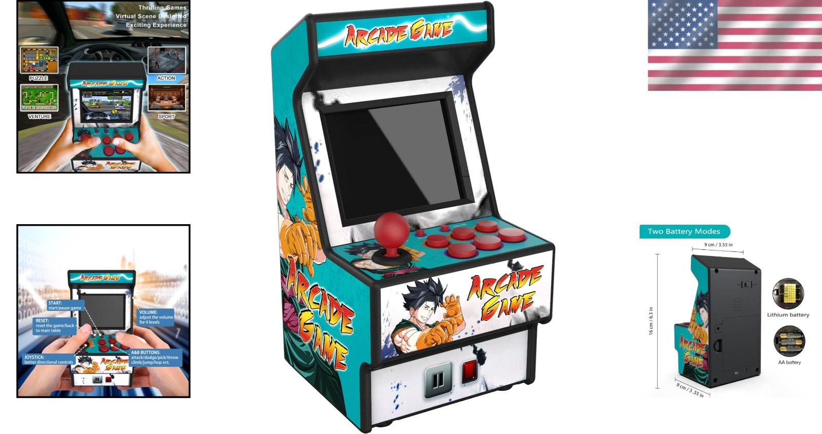 2.8 Inch Color Handheld Game Console with 156 Games – Perfect Gift for Kids