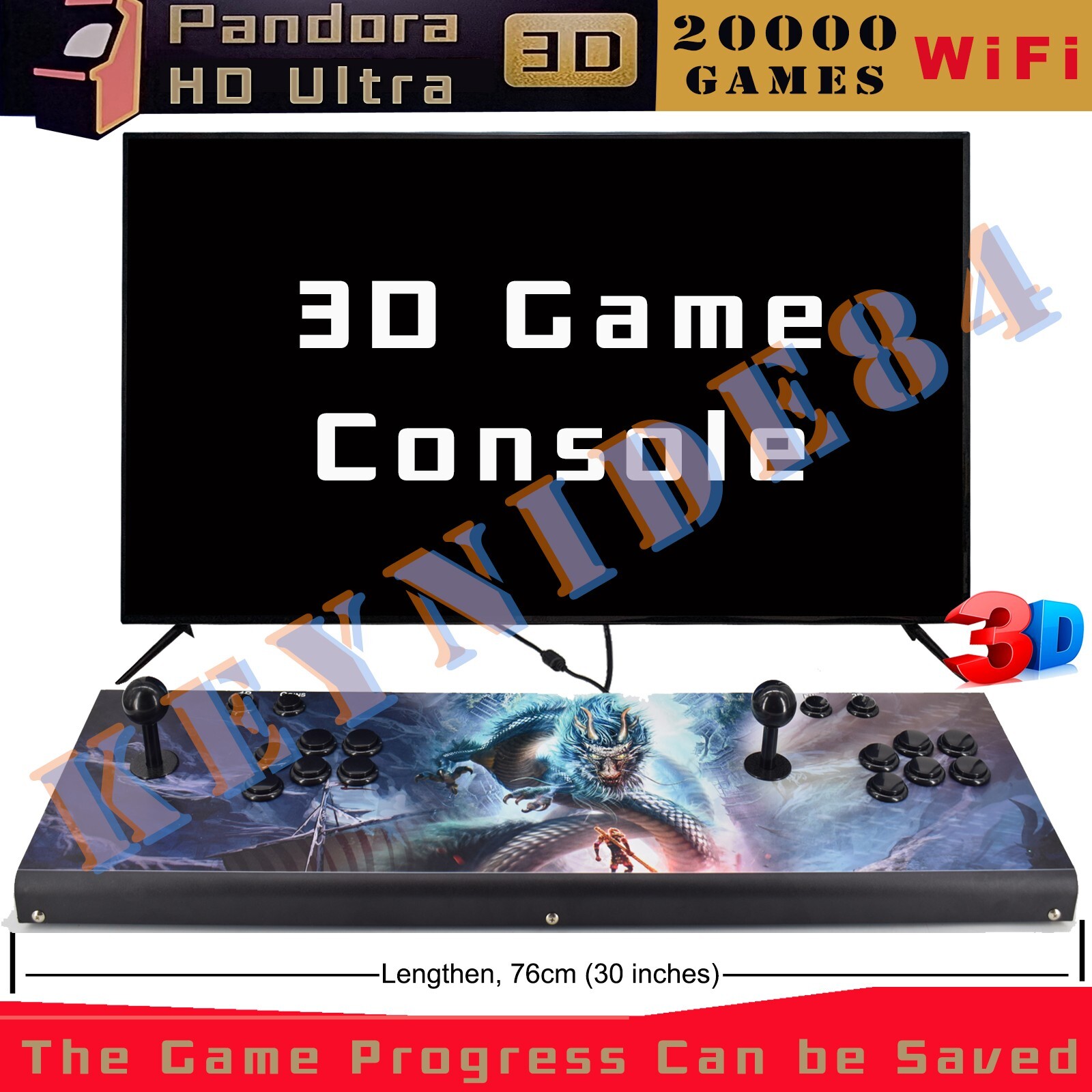 NEW 3D WiFi ALL Metal Lengthen 20000 Games Pandora’s Box Home Arcade 2 Players