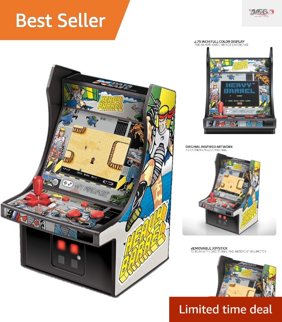 Authentic 6.75-Inch Mini Arcade Player – Heavy Barrel Retro Game Experience