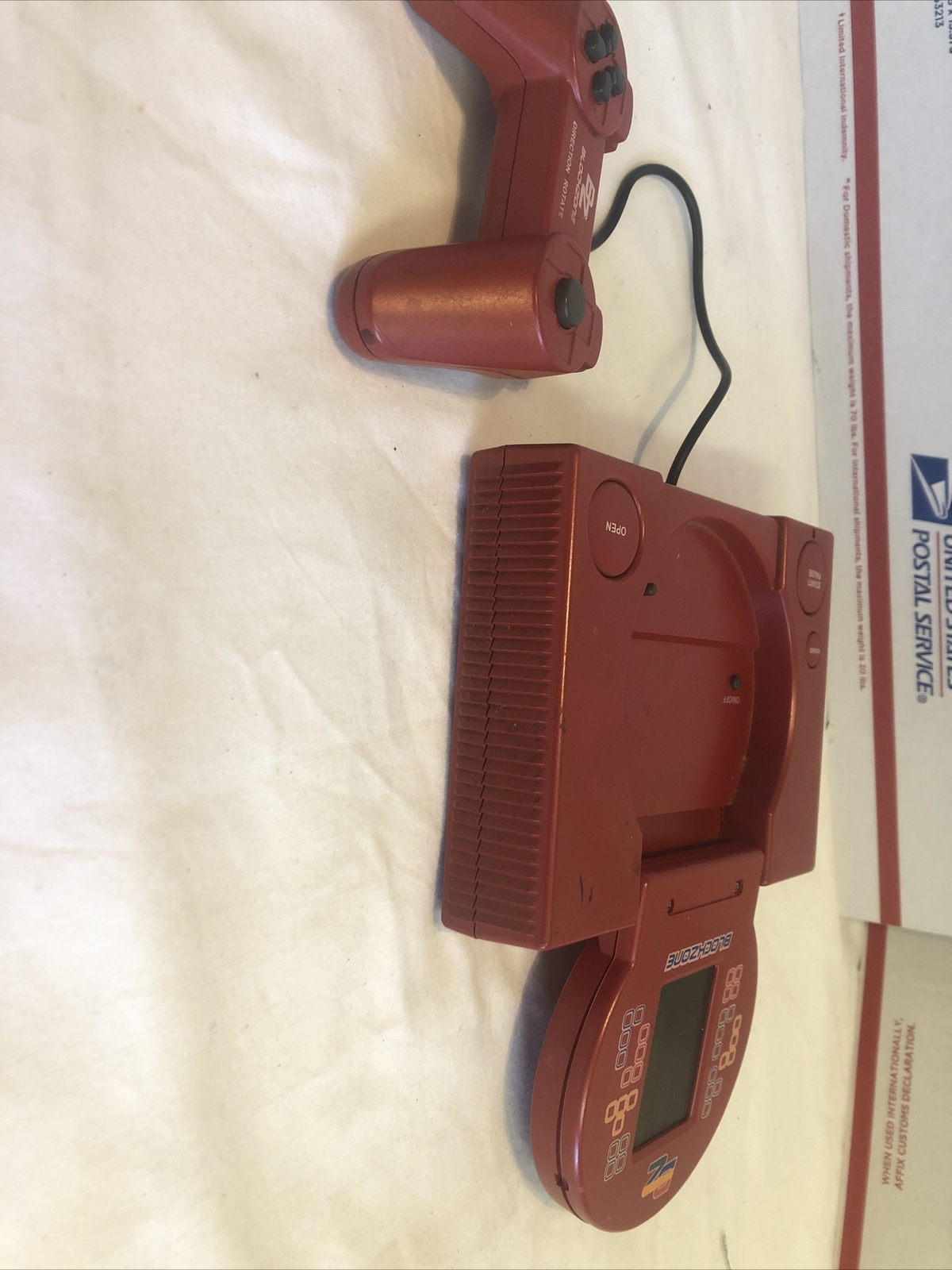 Retro BZ Blockzone Mini Handheld Portable Video Game Color Red Used