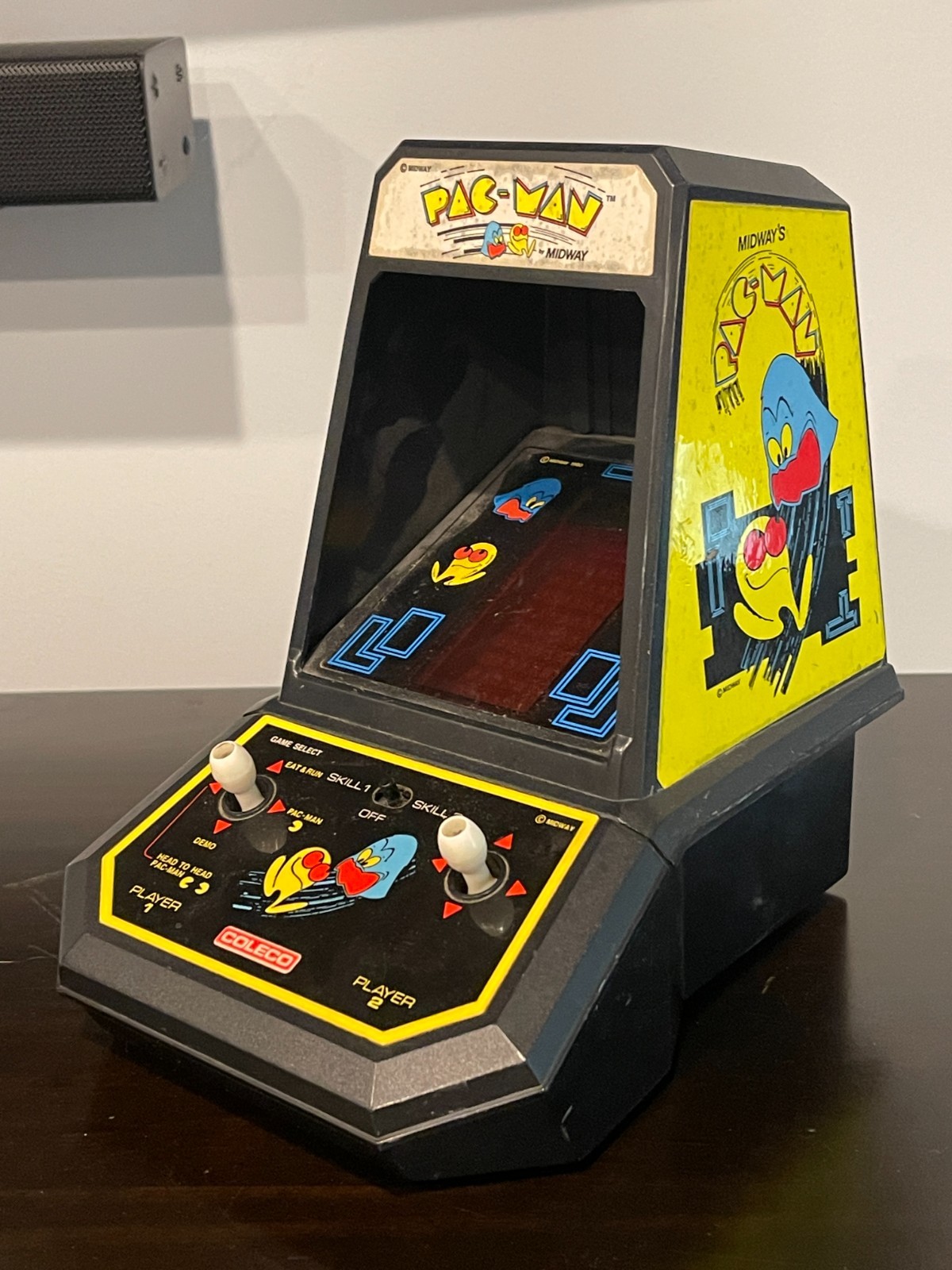 VINTAGE 1981 COLECO MIDWAY PAC MAN TABLE TOP MINI VIDEO ARCADE GAME TESTED WORKS