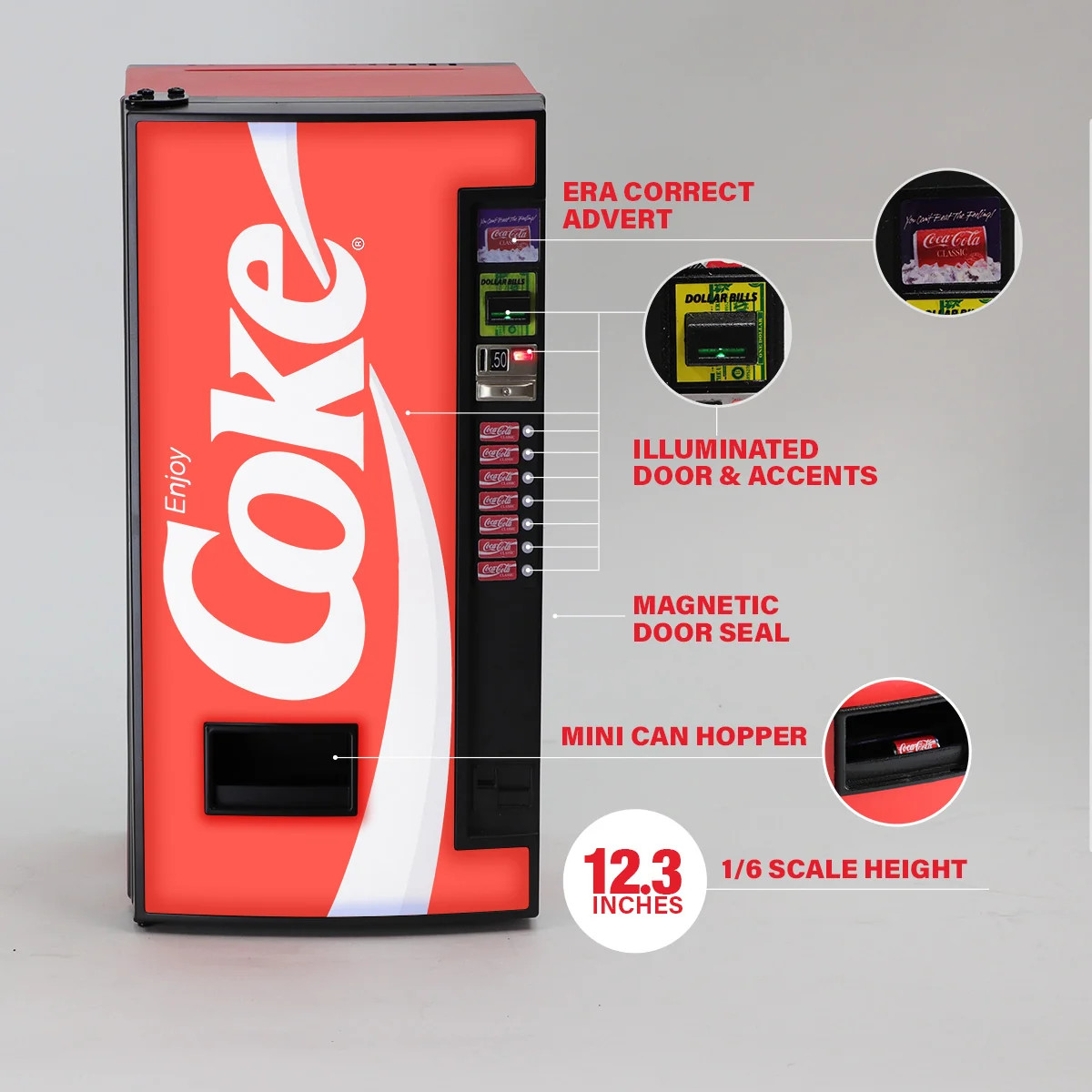 New Wave Toys Coca-Cola Coke Classic Replica Vending Machine 1/6 Scale