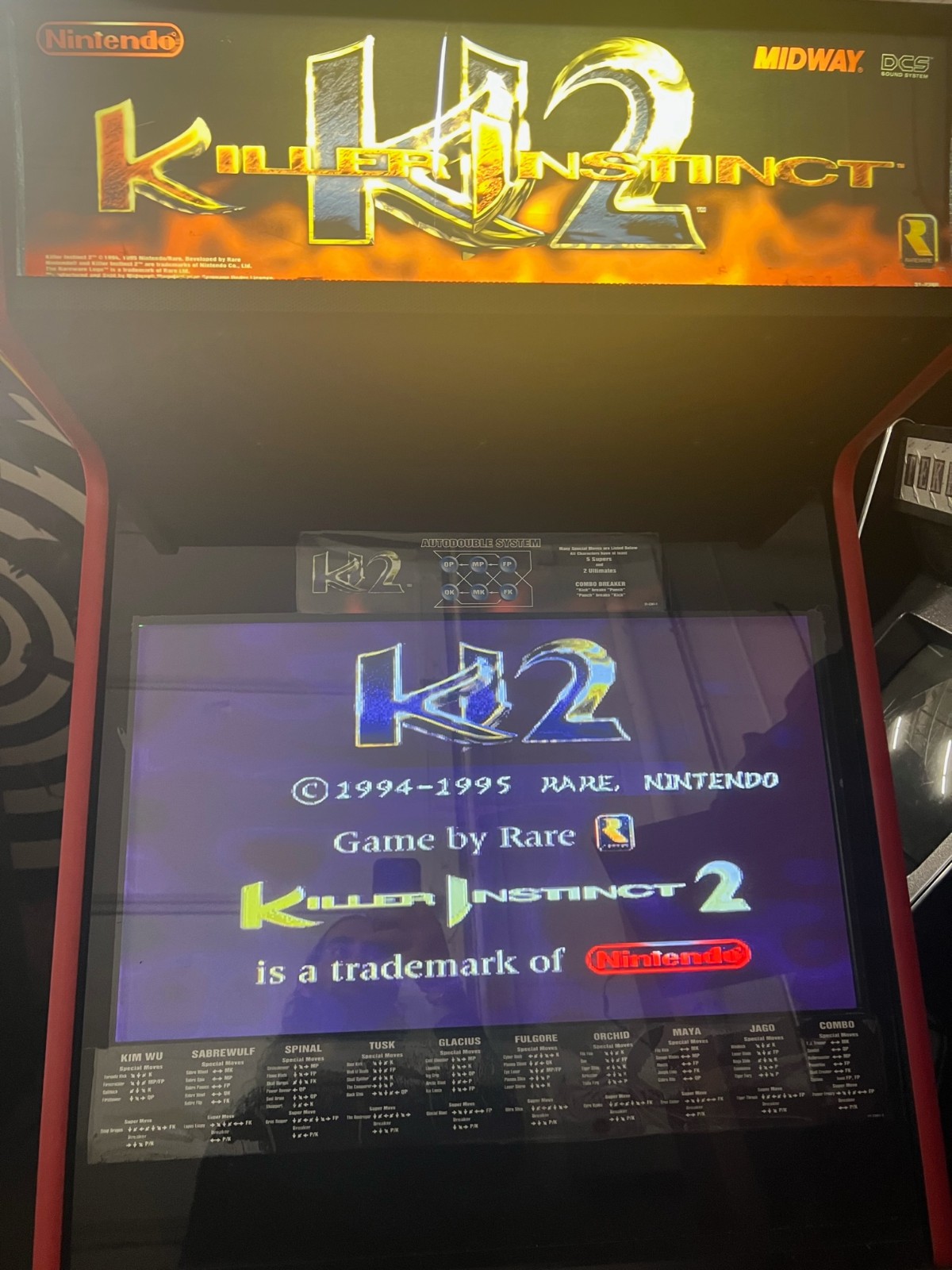 KILLER INSTINCT II ARCADE MACHINE by MIDWAY 1996 (Excellent Condition)