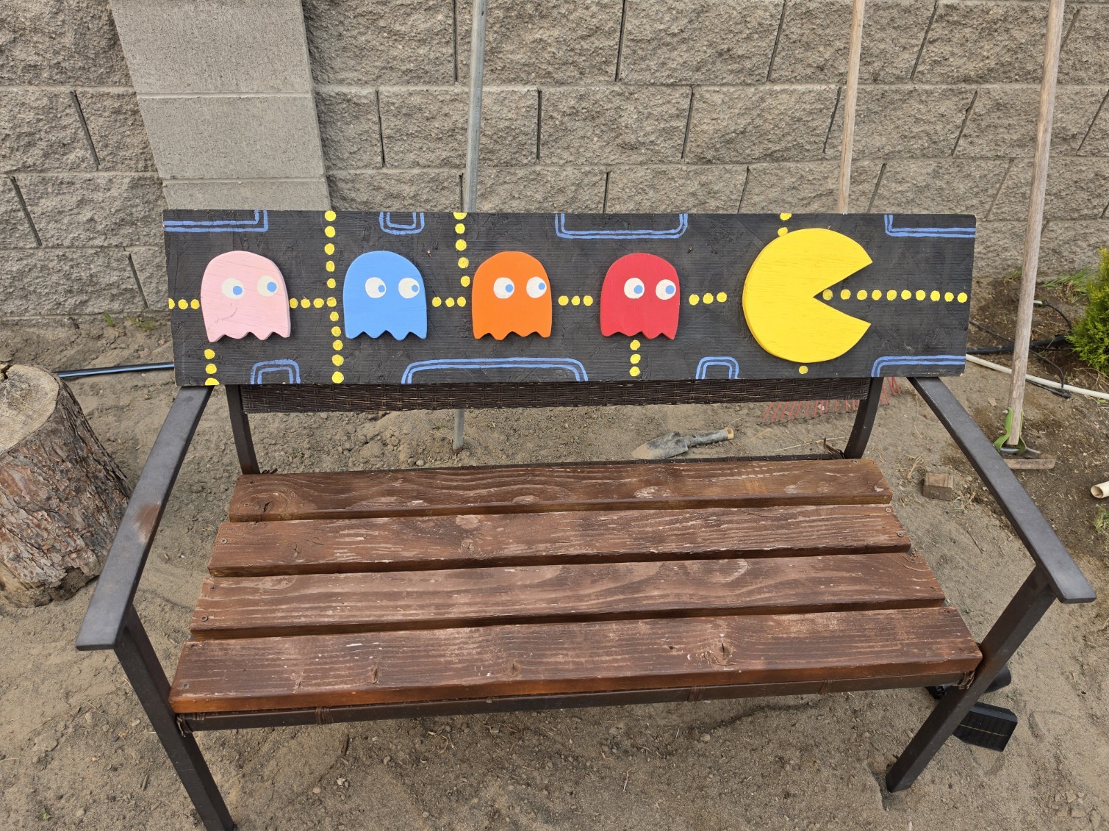 ARCADE WOOD SIGNAGE COOL VINTAGE WALL ART PUB CRAFT PAC MAN COLLECTOR PEICE