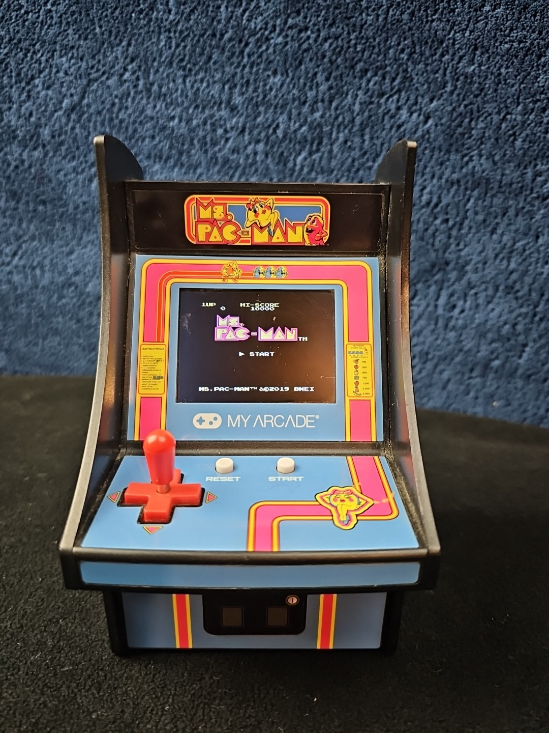 Namco Ms. Pac-Man My Arcade 7” Mini Arcade Machine Video Game Bandai – Working