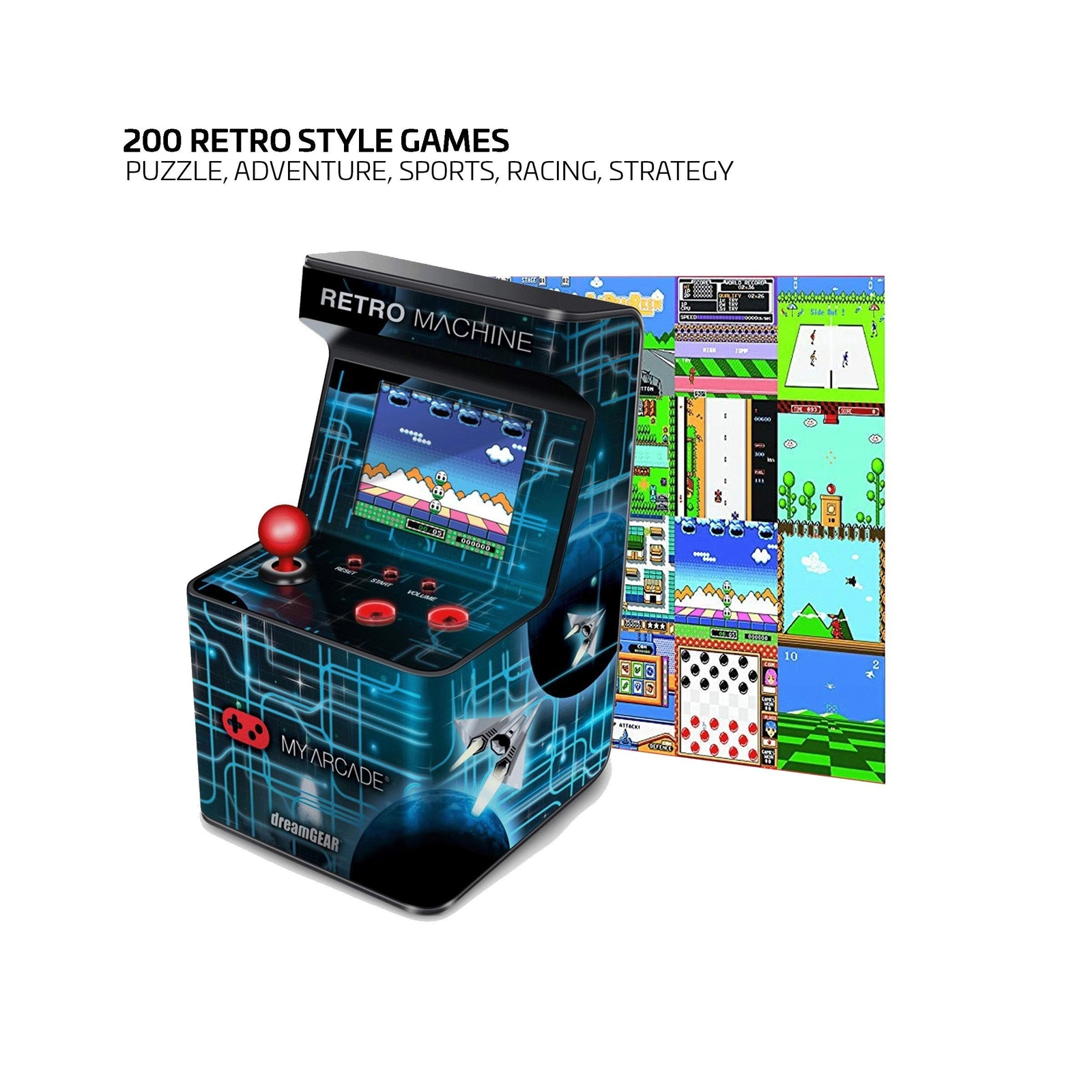 My Arcade Retro Machine Playable Mini Arcade: 200 Retro Style Games Built In,…