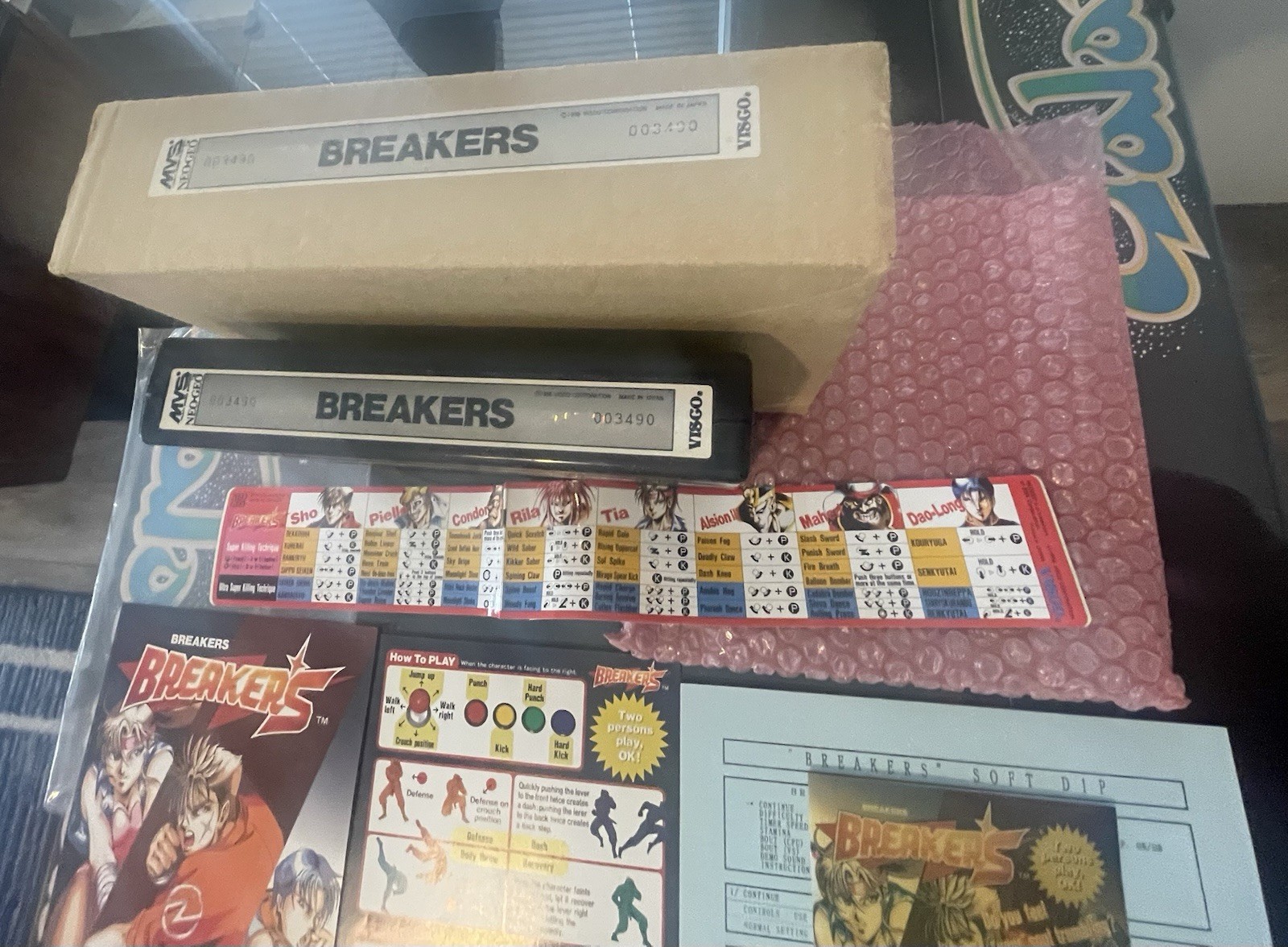Breakers Neo Geo MVS Arcade Video Game Cartridge Complete Kit SNK 1996
