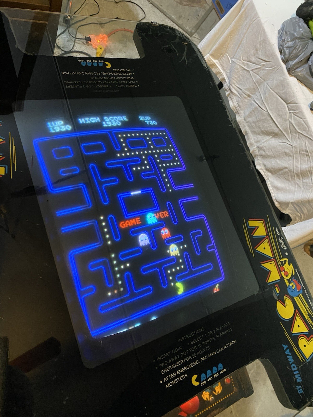 Original Pacman Cocktail Arcade Game From 80’s Works Great