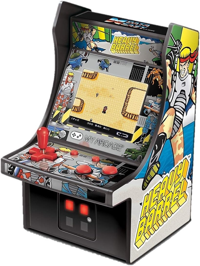 Authentic 6.75-Inch Mini Arcade Player – Heavy Barrel Retro Game Experience